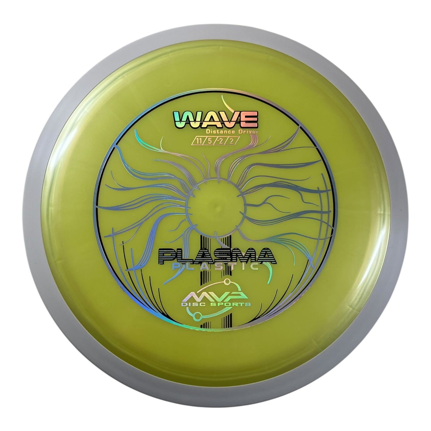 MVP Disc Sports Wave | Plasma | Yellow/White 168g (Project Lab Coat) Disc Golf