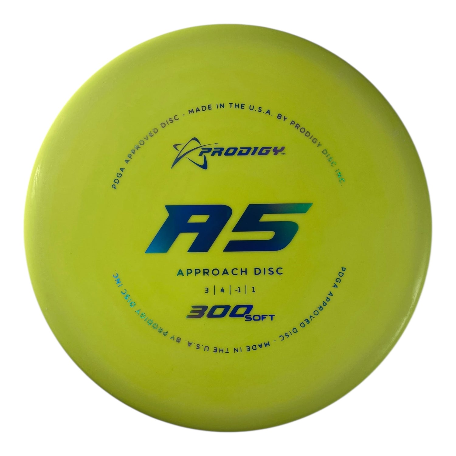 Prodigy Disc A5 | 300 Soft | Yellow/Blue 170g Disc Golf