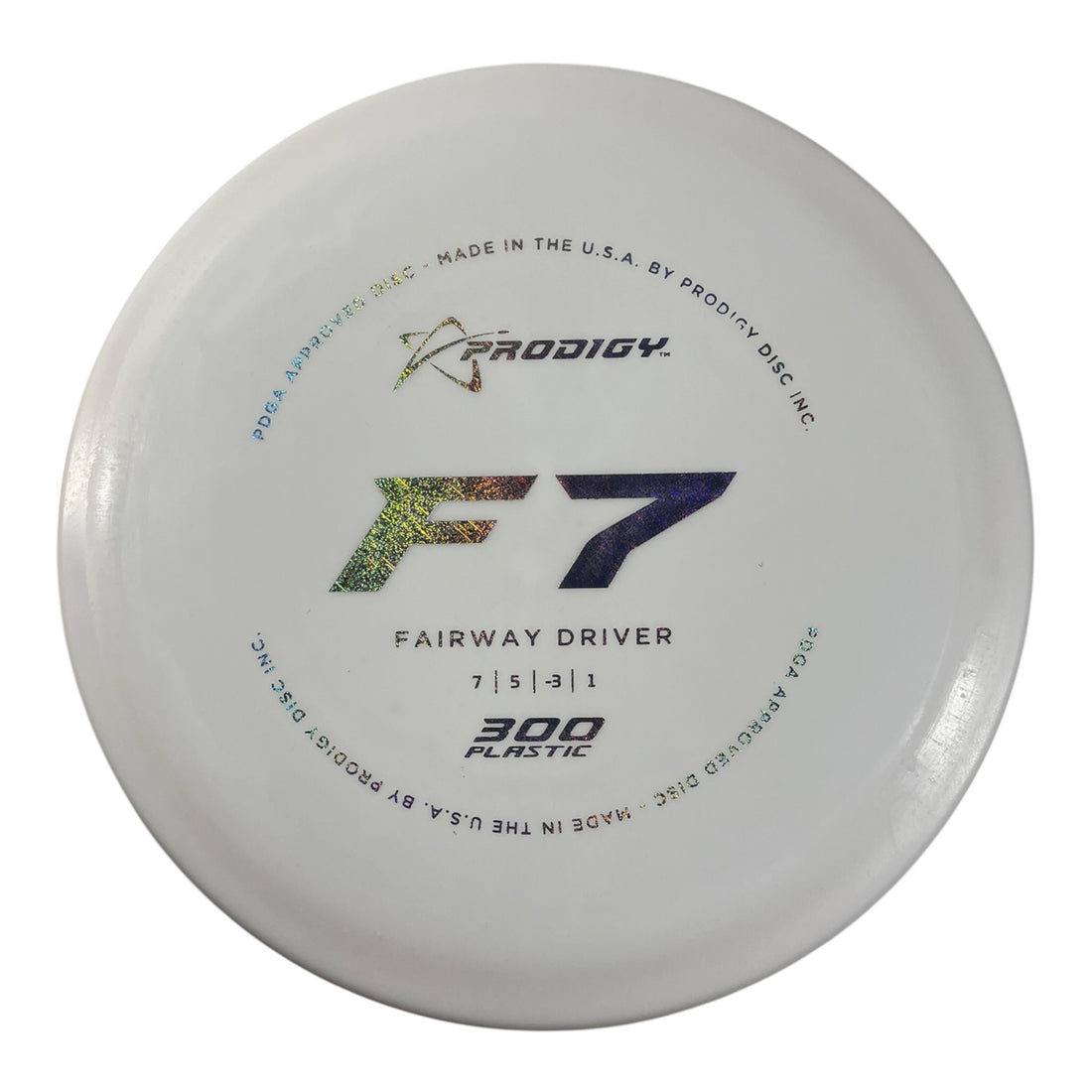 Prodigy Disc F7 | 300 | White/Sparkle 173g Disc Golf
