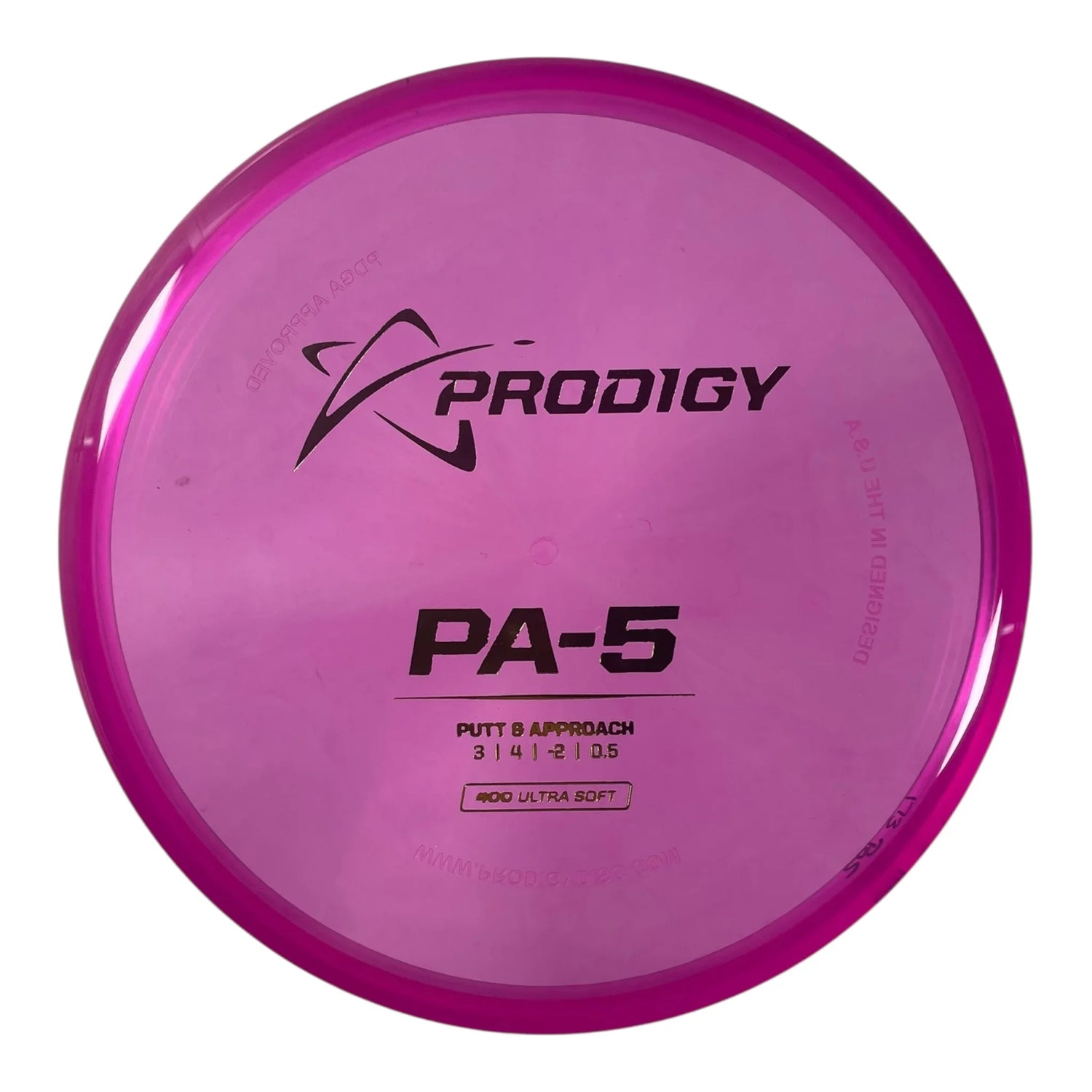 Prodigy Disc PA-5 | 400 Ultra Soft | Pink/Bronze 173g Disc Golf