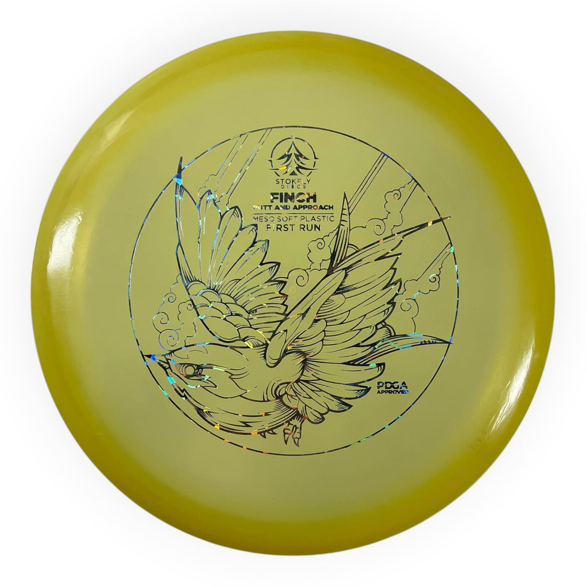 Stokely Discs Finch | Meso Soft | Yellow/Holo 174g (First Run) Disc Golf