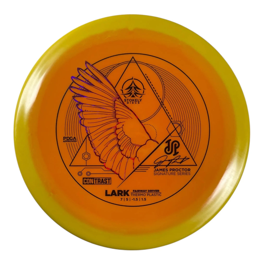 Stokely Discs Lark | Contrast Thermo | Orange/Black 175g (James Proctor) Disc Golf
