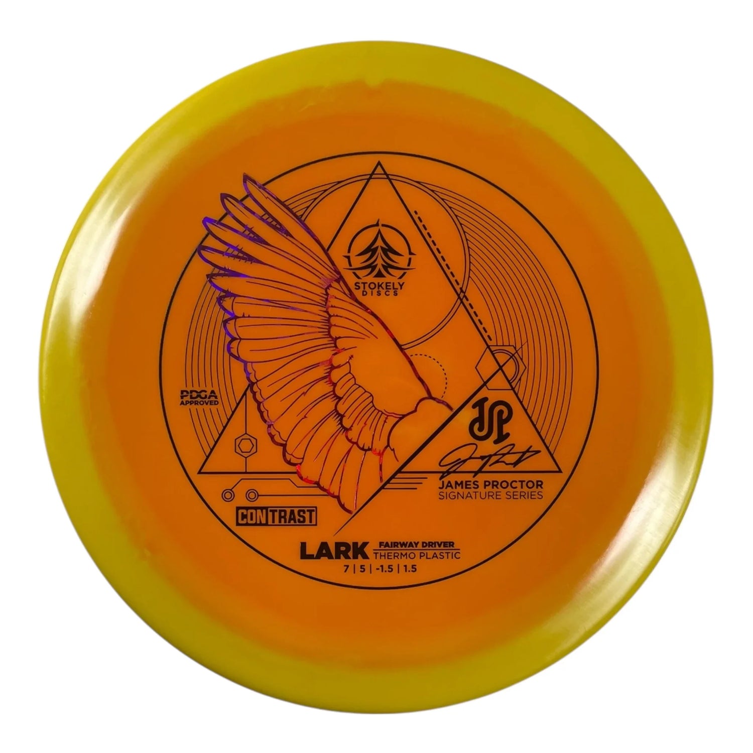 Stokely Discs Lark | Contrast Thermo | Orange/Black 175g (James Proctor) Disc Golf
