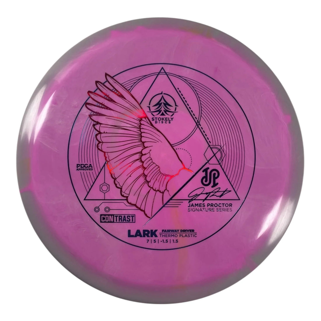 Stokely Discs Lark | Contrast Thermo | Pink/Blue 170g (James Proctor) Disc Golf