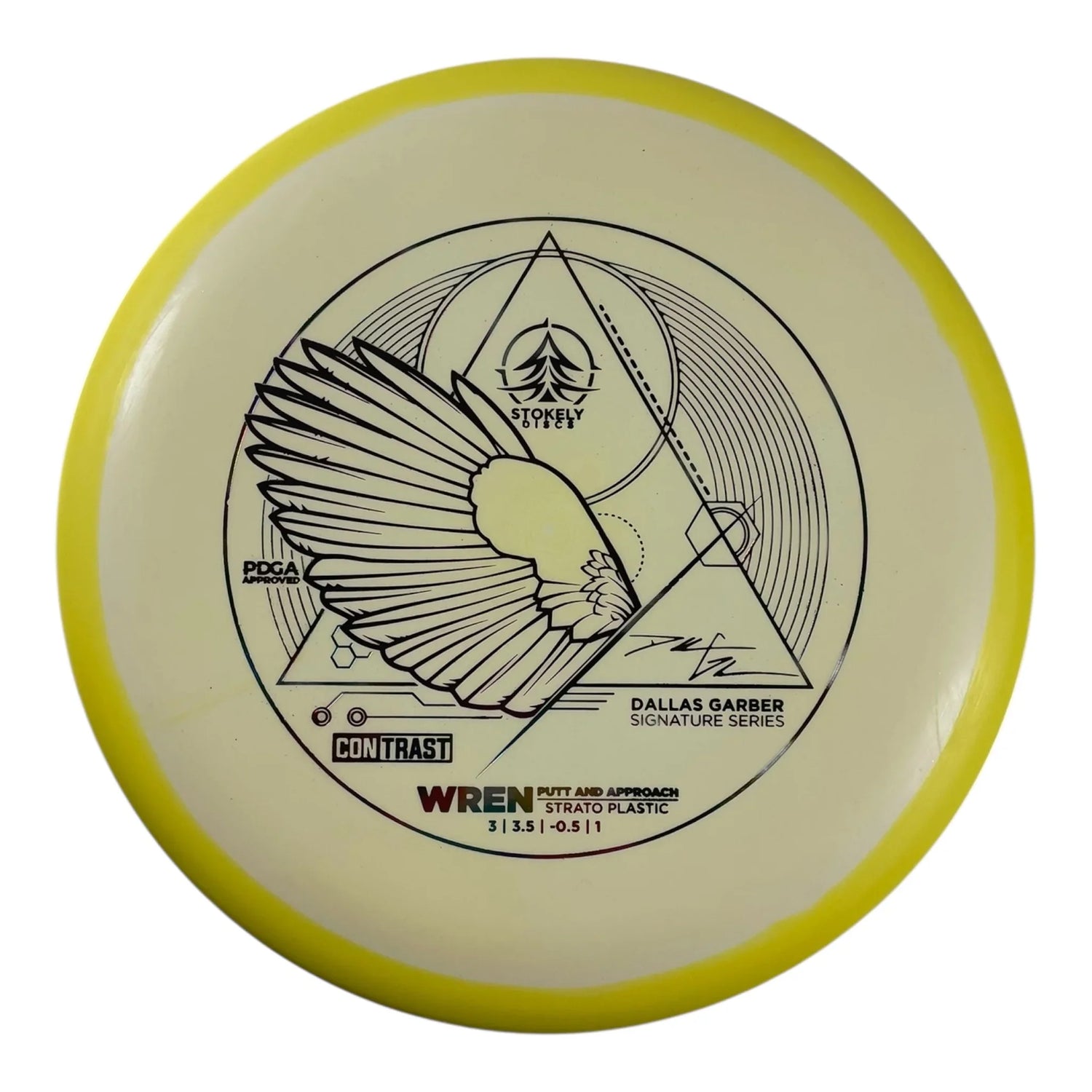 Stokely Discs Wren | Contrast Strato | White/Yellow 171g (Dallas Garber) Disc Golf