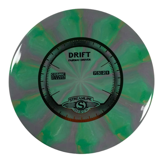 Streamline Discs Drift | Cosmic Neutron | Green/Gold 167g Disc Golf