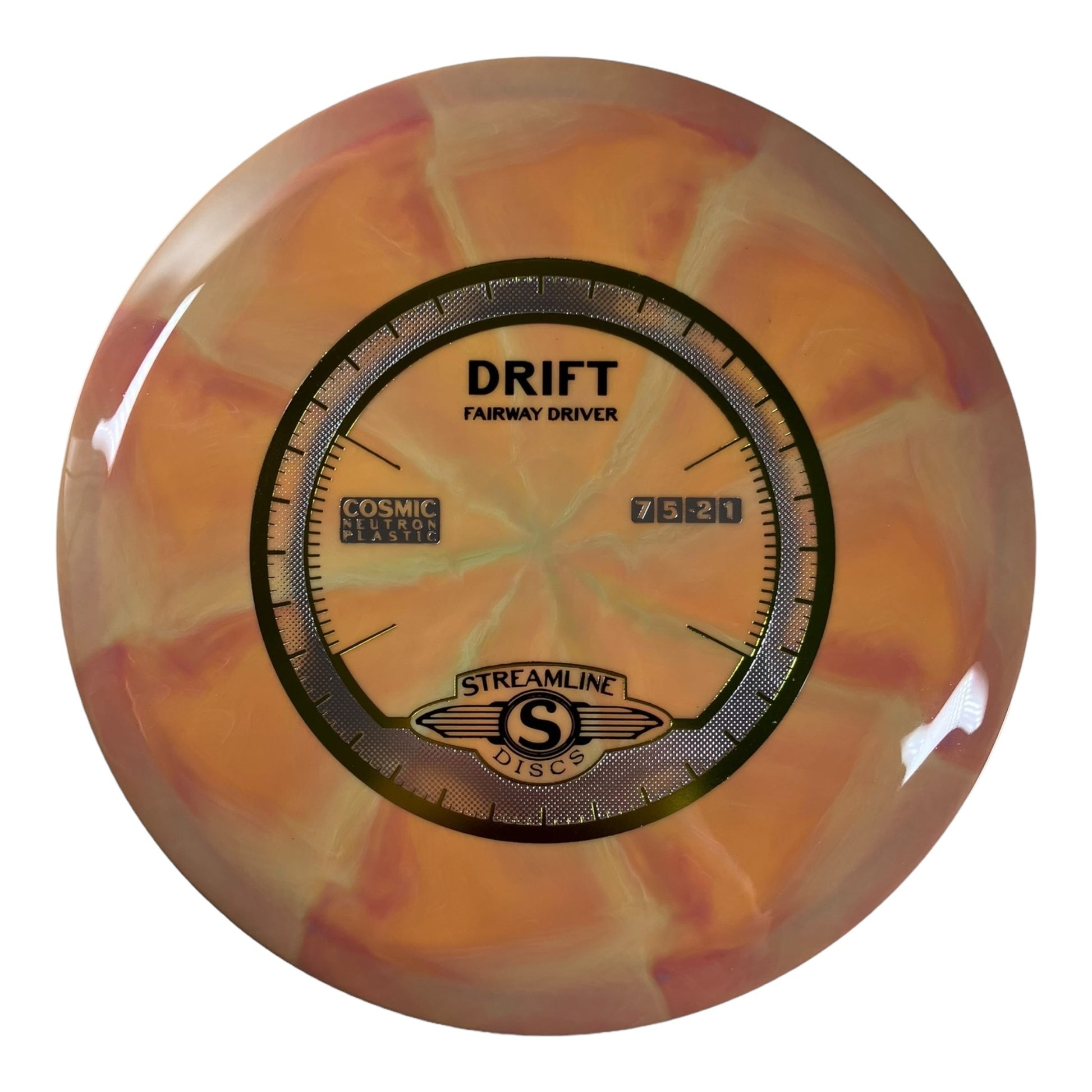 Streamline Discs Drift | Cosmic Neutron | Orange/Gold 173g Disc Golf