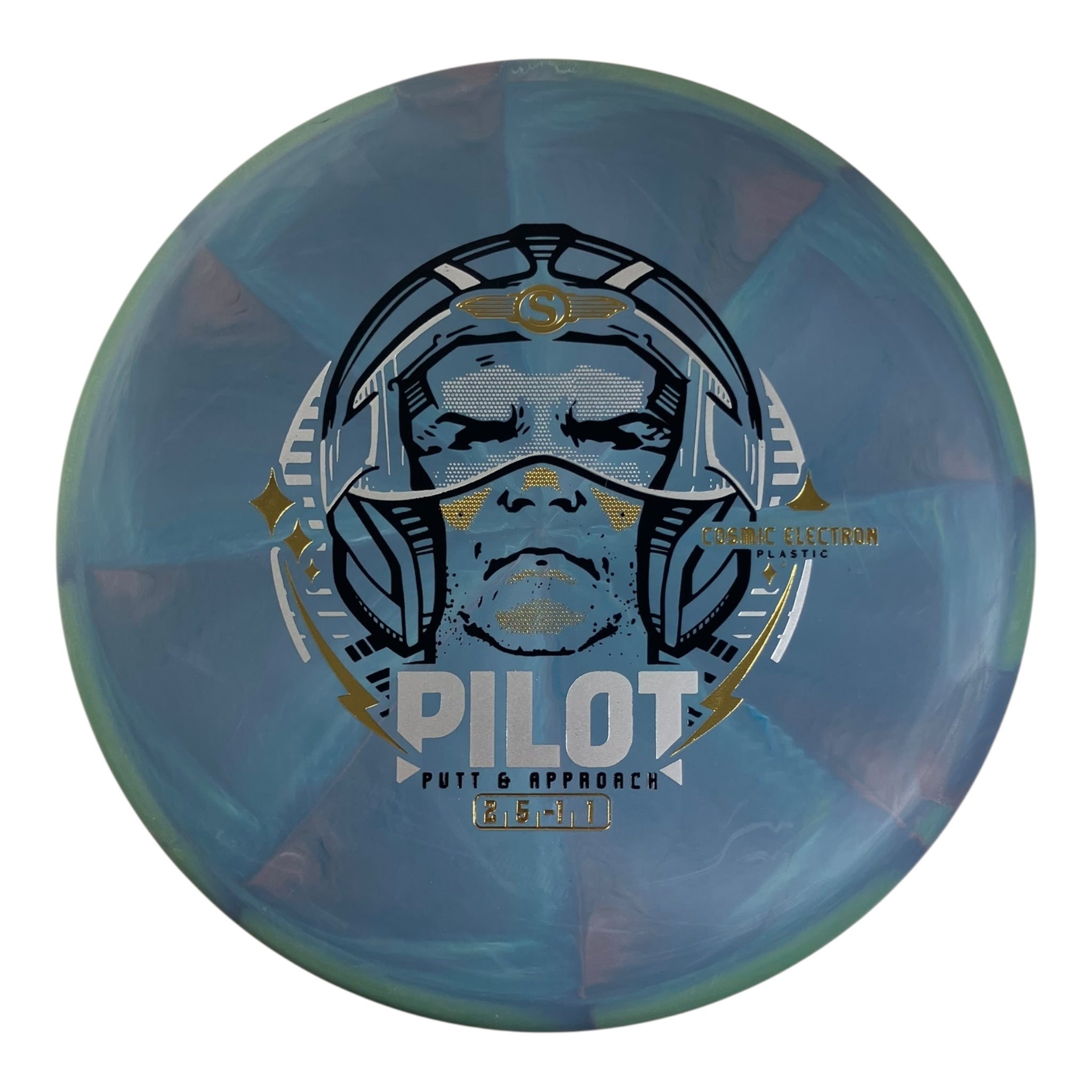 Streamline Discs Pilot | Cosmic Electron | Teal/Gold 167g Disc Golf