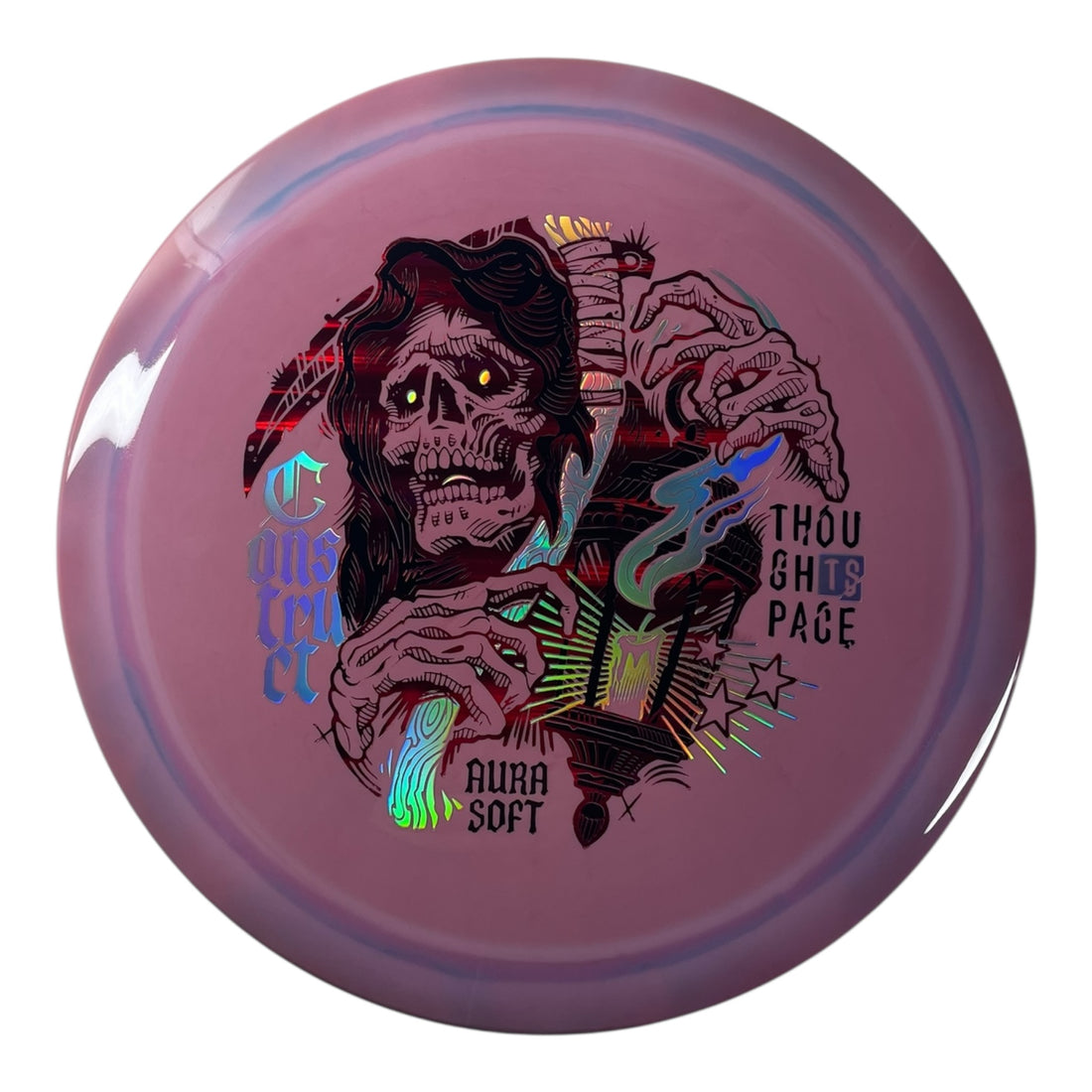 Thought Space Athletics Construct | Aura Soft | Pink/Red/Holo 173g Disc Golf