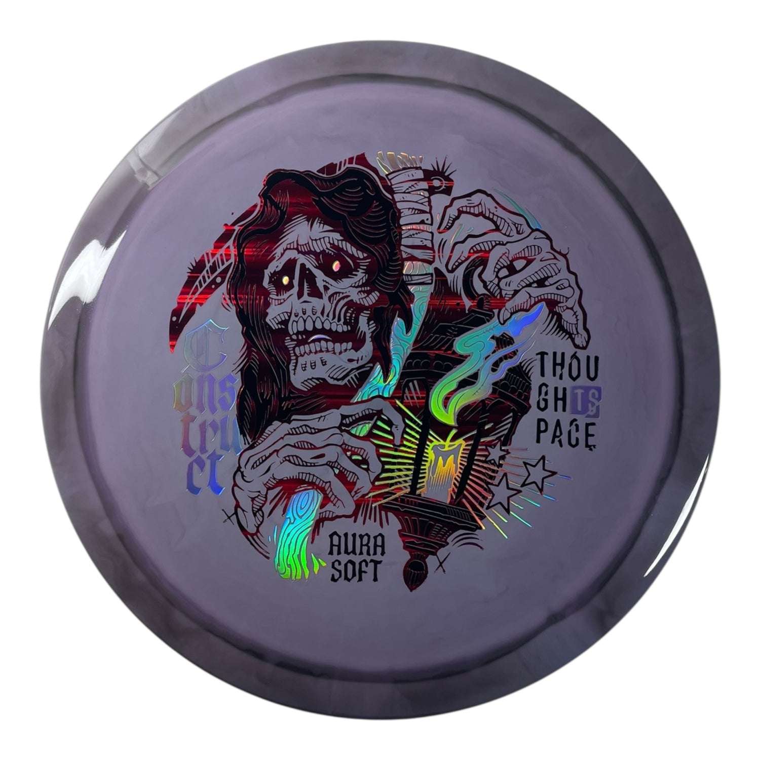 Thought Space Athletics Construct | Aura Soft | Pink/Red/Holo 174g Disc Golf