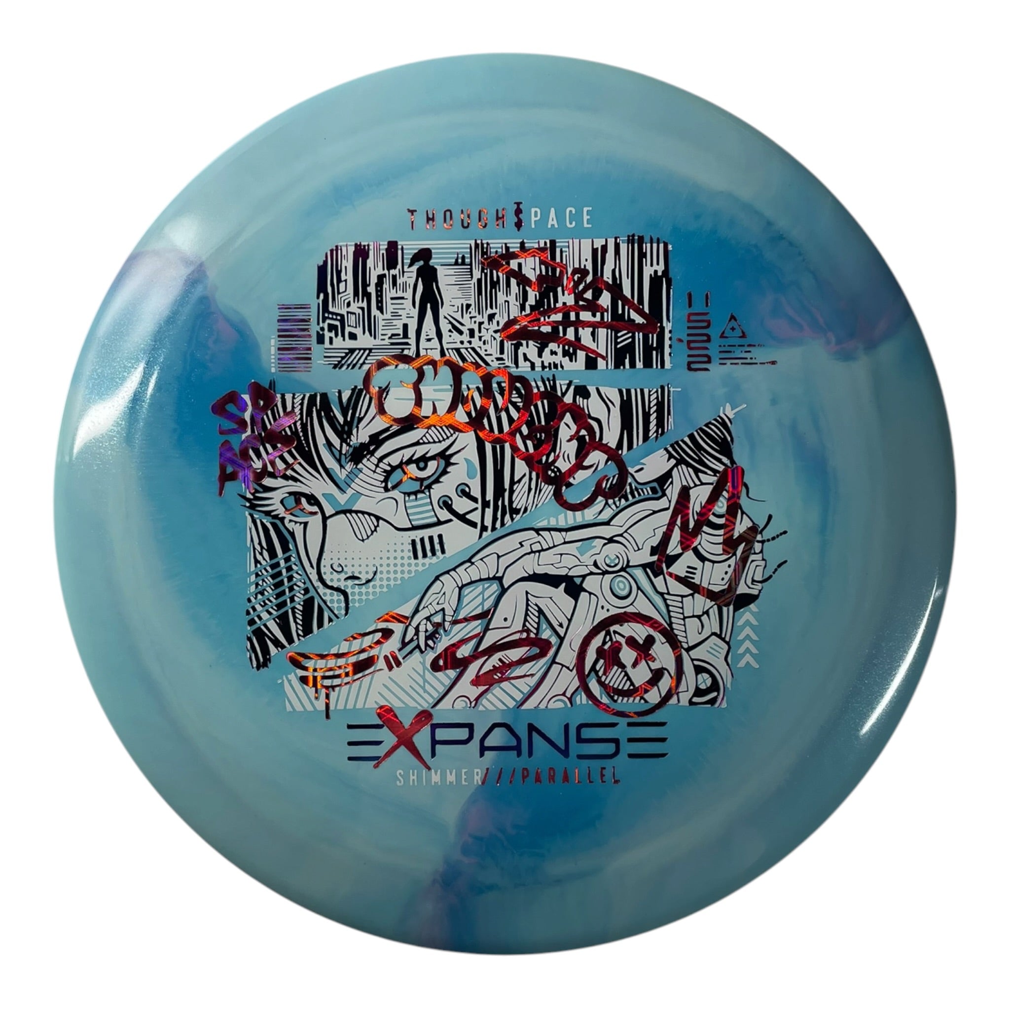 Thought Space Athletics Expanse | Shimmer Parallel | Blue/White/Lasers 169g Disc Golf