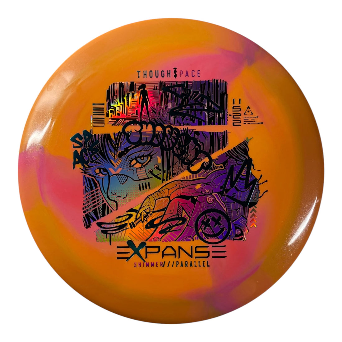 Thought Space Athletics Expanse | Shimmer Parallel | Orange/Pink Holo/Teal 168g Disc Golf