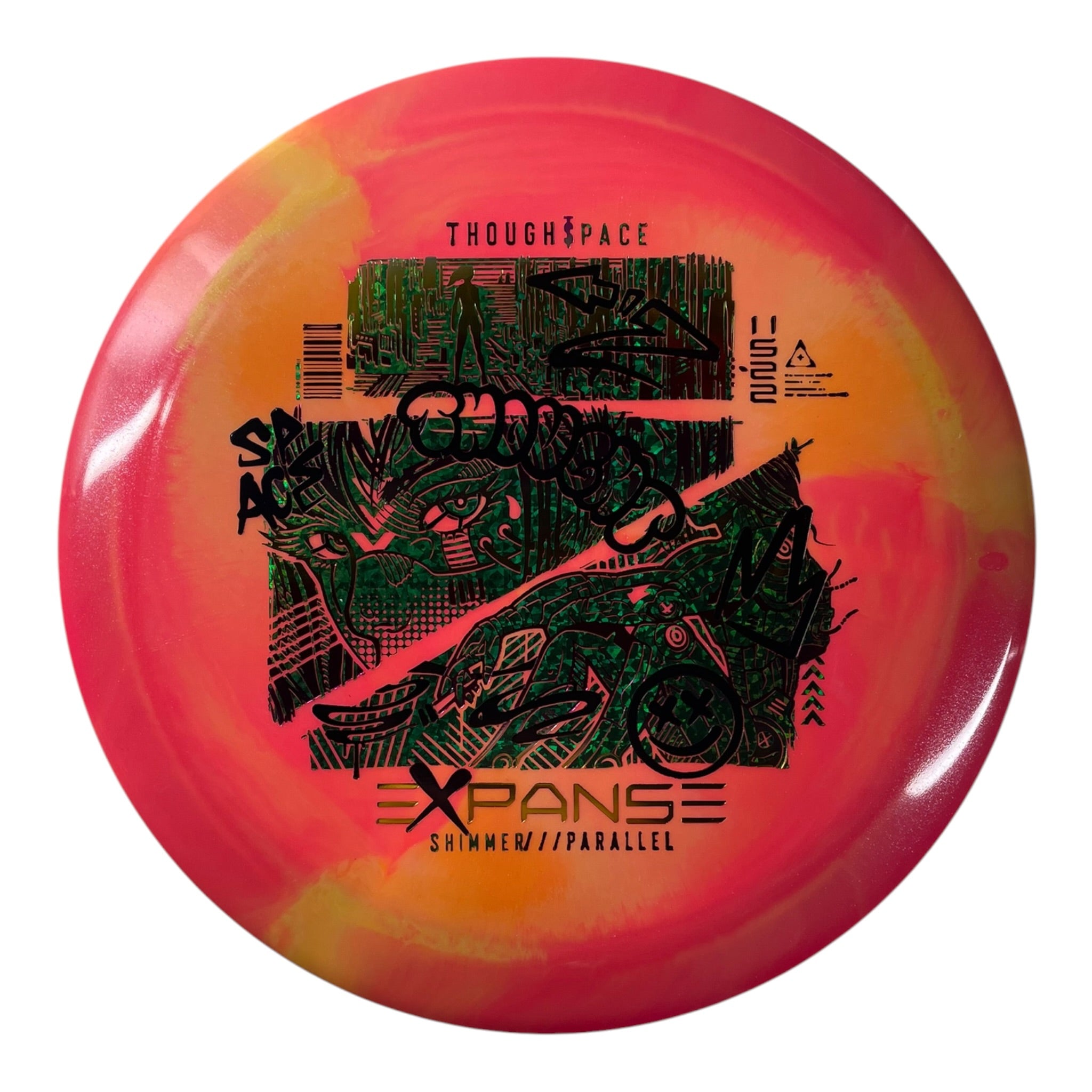 Thought Space Athletics Expanse | Shimmer Parallel | Pink/Green/Black 169g Disc Golf