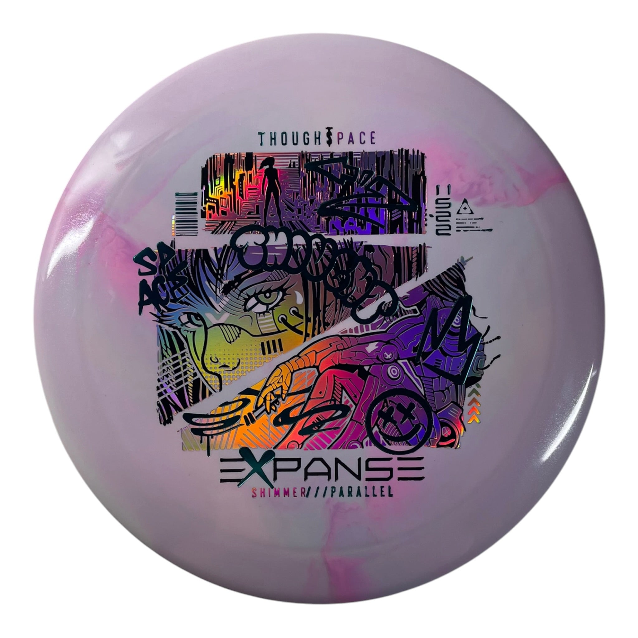 Thought Space Athletics Expanse | Shimmer Parallel | Pink/Pink Holo/Teal 169g Disc Golf