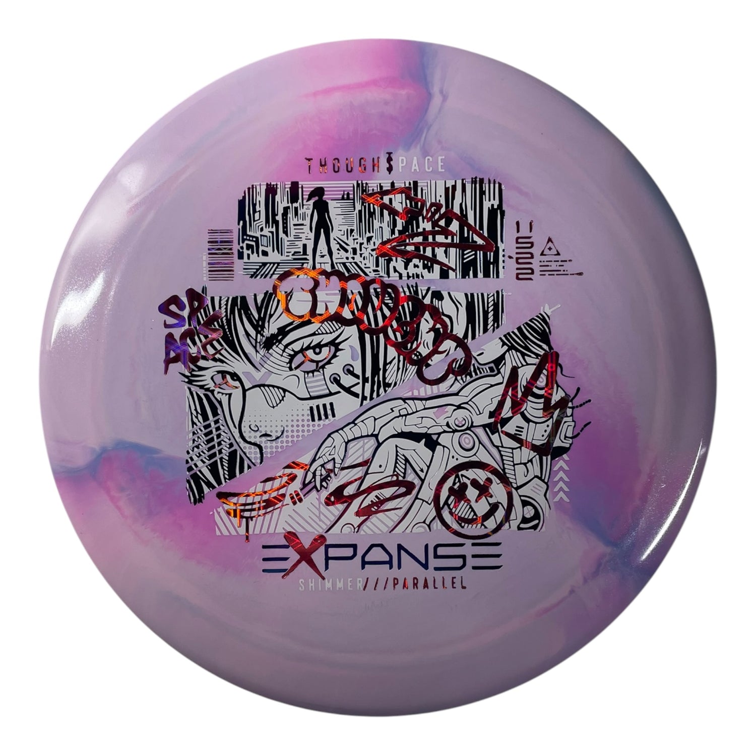 Thought Space Athletics Expanse | Shimmer Parallel | Pink/White/Lasers 169g Disc Golf