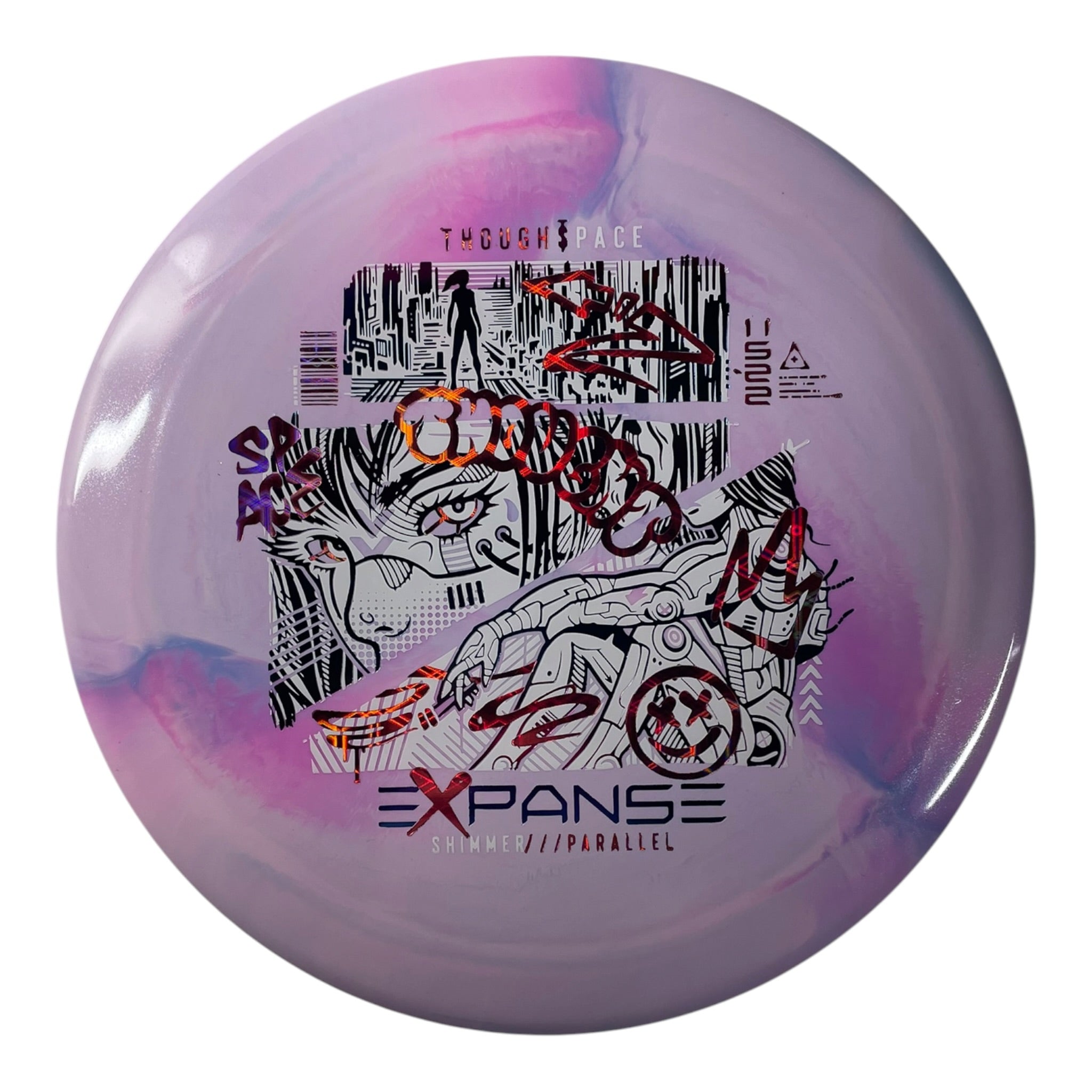 Thought Space Athletics Expanse | Shimmer Parallel | Pink/White/Lasers 169g Disc Golf