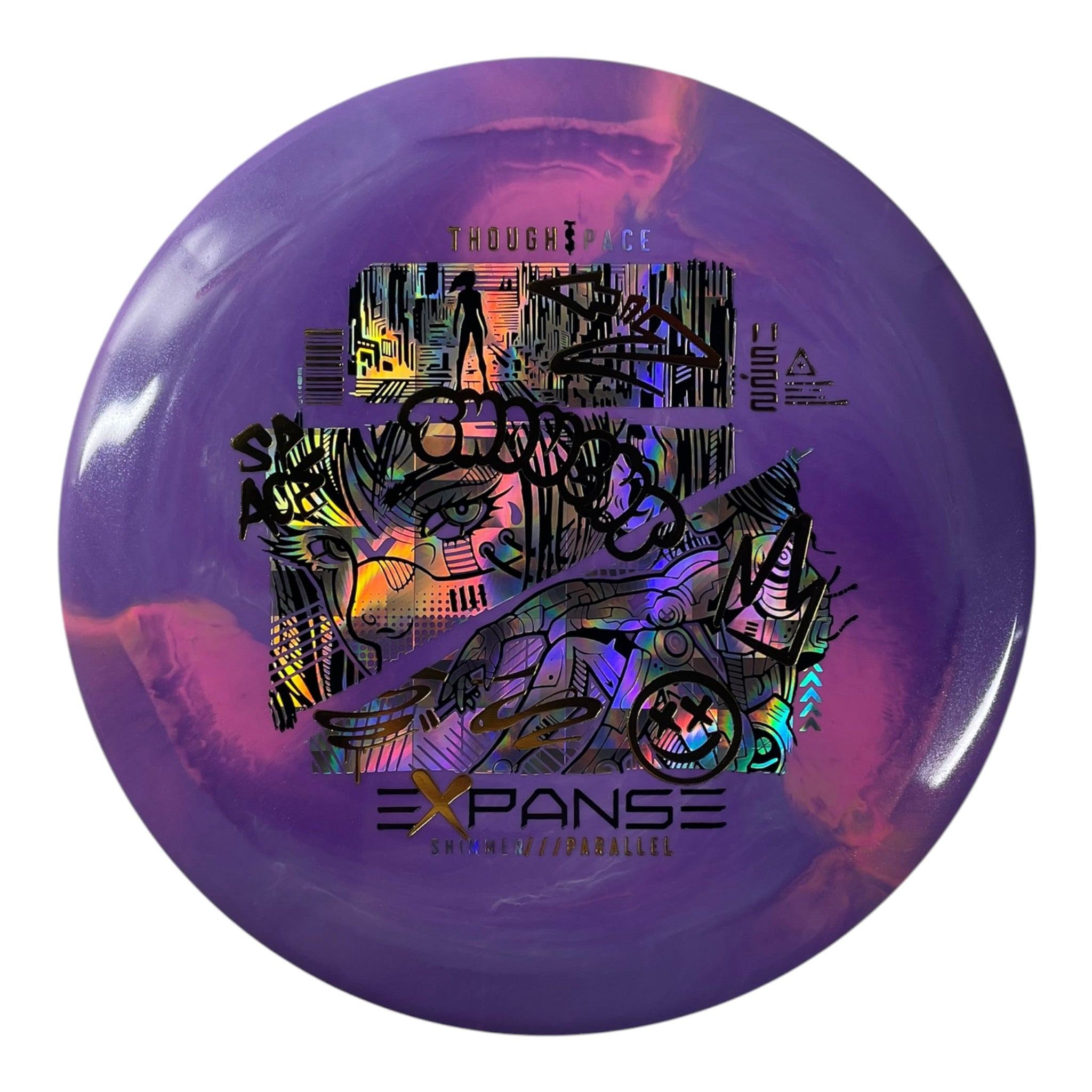 Thought Space Athletics Expanse | Shimmer Parallel | Purple/Holo/Gold 168g Disc Golf