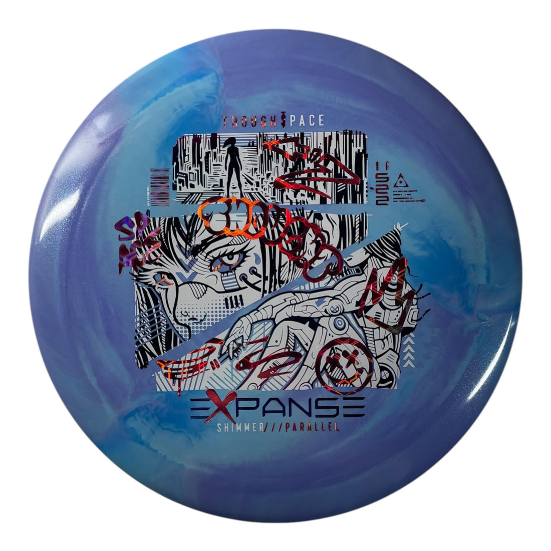Thought Space Athletics Expanse | Shimmer Parallel | Purple/White/Lasers 169g Disc Golf