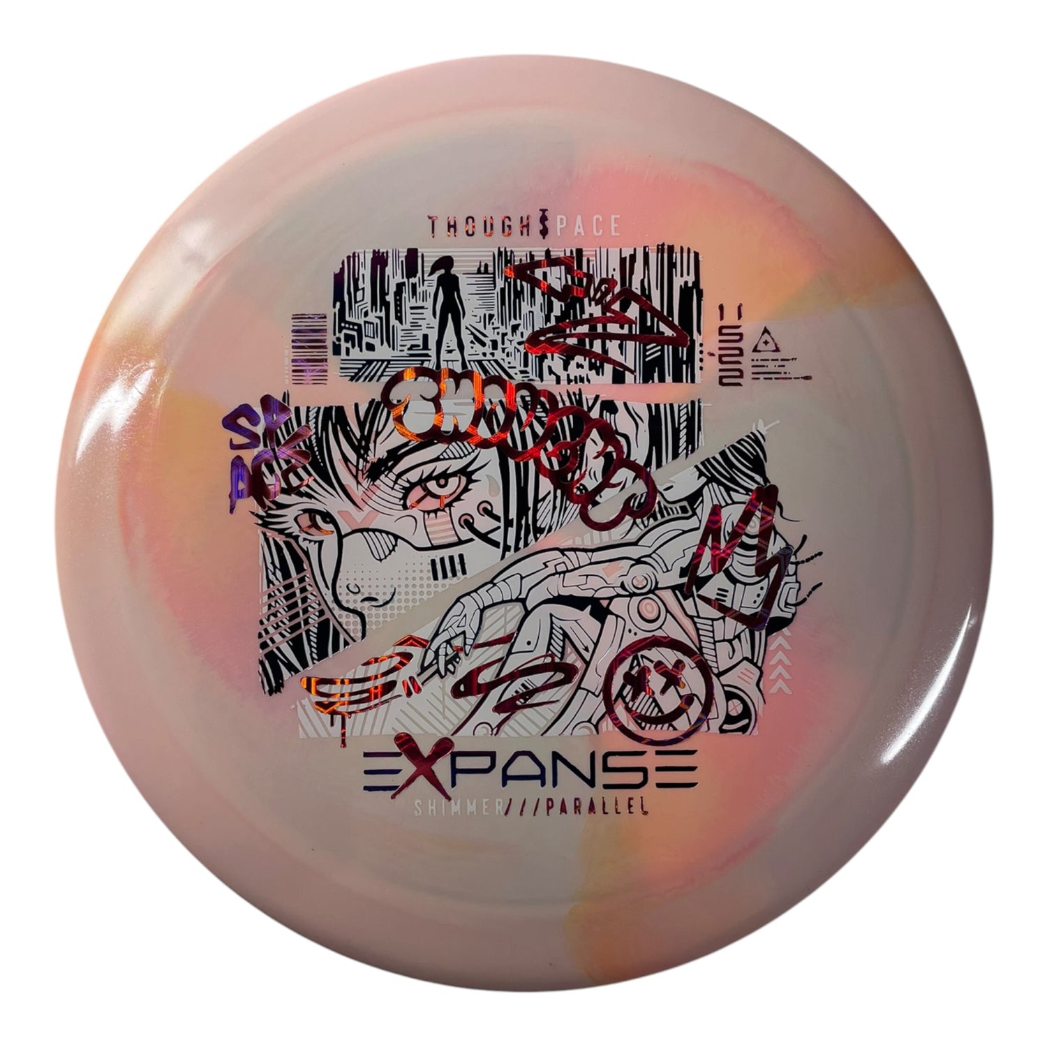 Thought Space Athletics Expanse | Shimmer Parallel | Tan/White/Lasers 175g Disc Golf