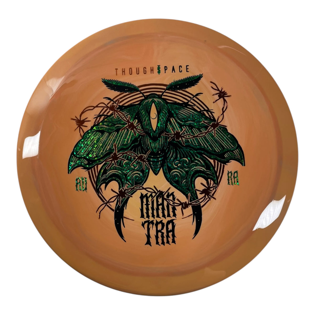 Thought Space Athletics Mantra | Aura | Orange/Green Sparkle 174g Disc Golf