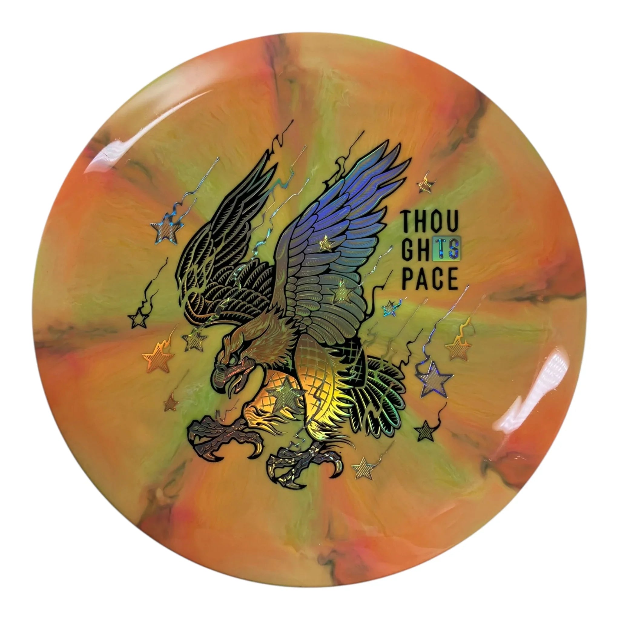 Thought Space Athletics Omen | Nebula Aura | Yellow/Orange/Gold 173g (Freedom Chicken) Disc Golf