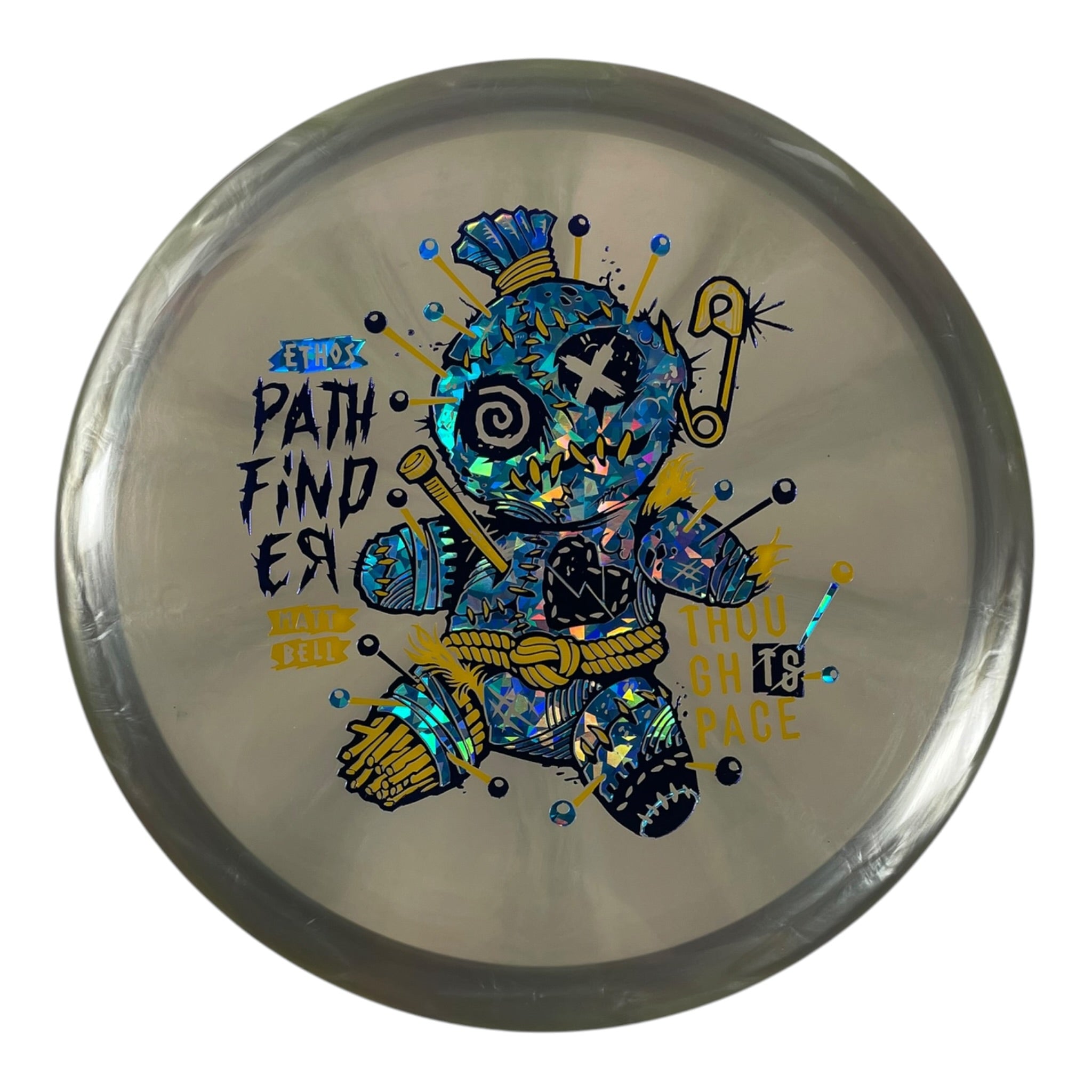 Thought Space Athletics Pathfinder | Experimental Ethos | Grey/Blue Holo 176g (Matt Bell) Disc Golf