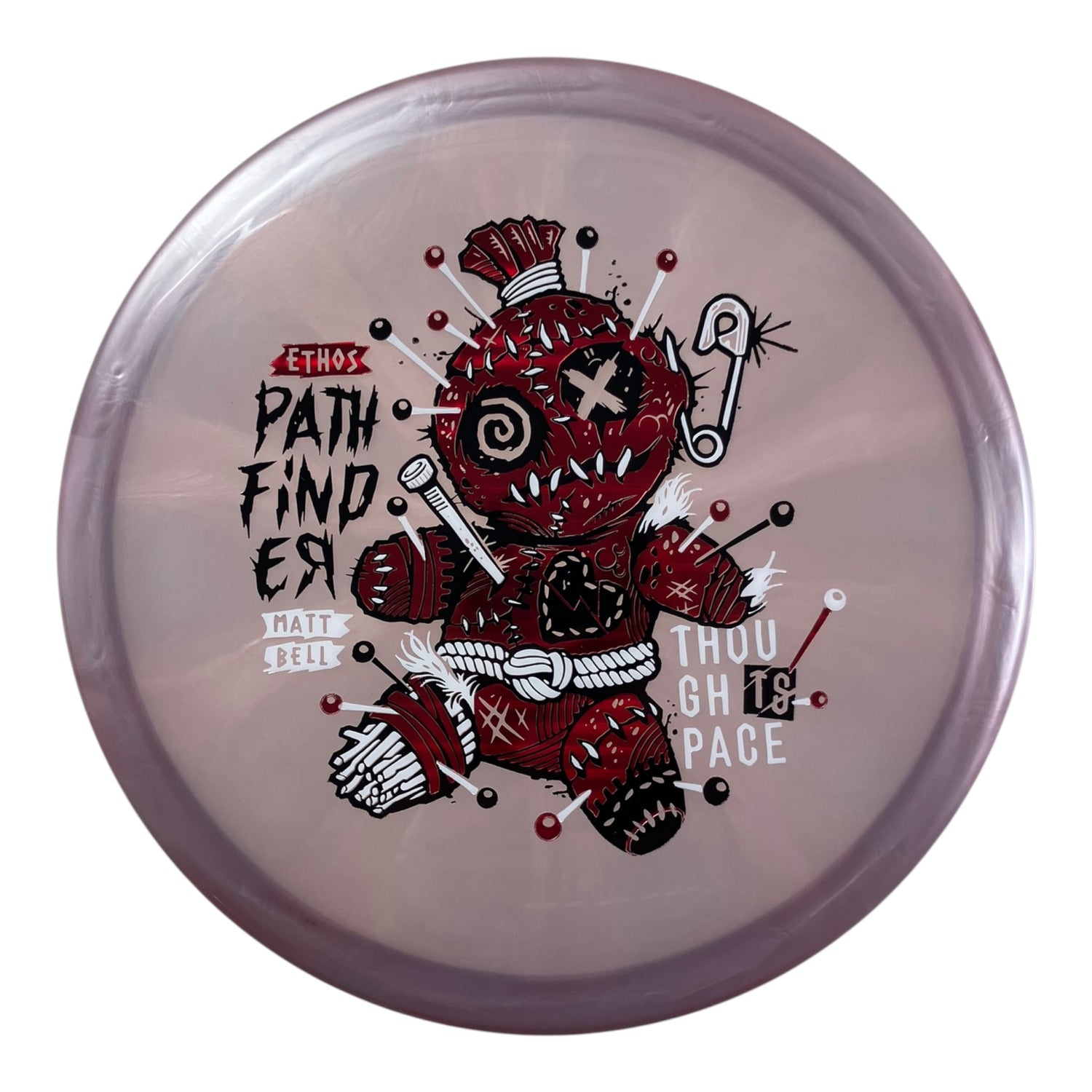 Thought Space Athletics Pathfinder | Experimental Ethos | Grey/Red 174g (Matt Bell) Disc Golf