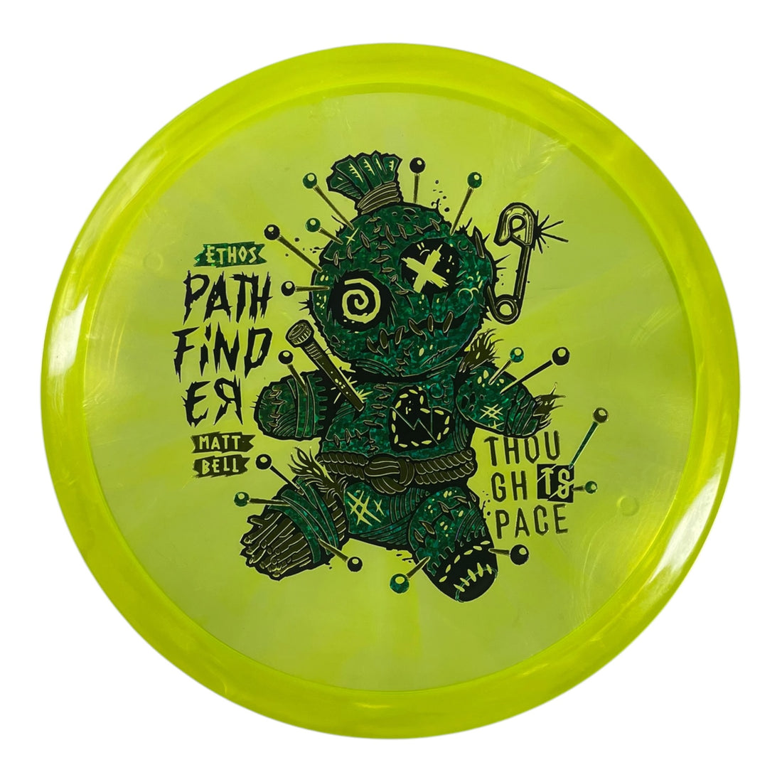 Thought Space Athletics Pathfinder | Experimental Ethos | Yellow/Green Holo 174g (Matt Bell) Disc Golf