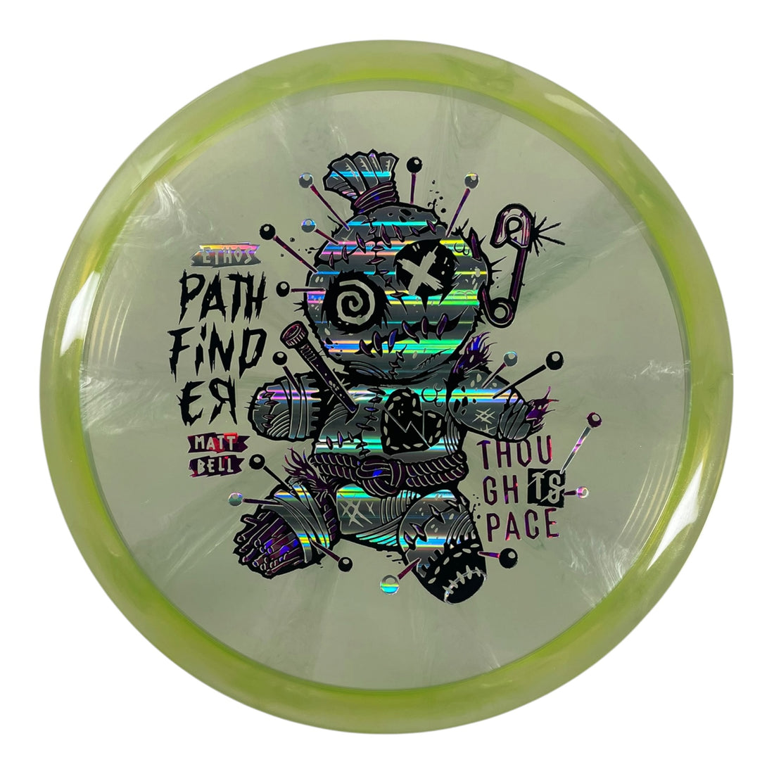 Thought Space Athletics Pathfinder | Experimental Ethos | Yellow/Holo 177g (Matt Bell) Disc Golf