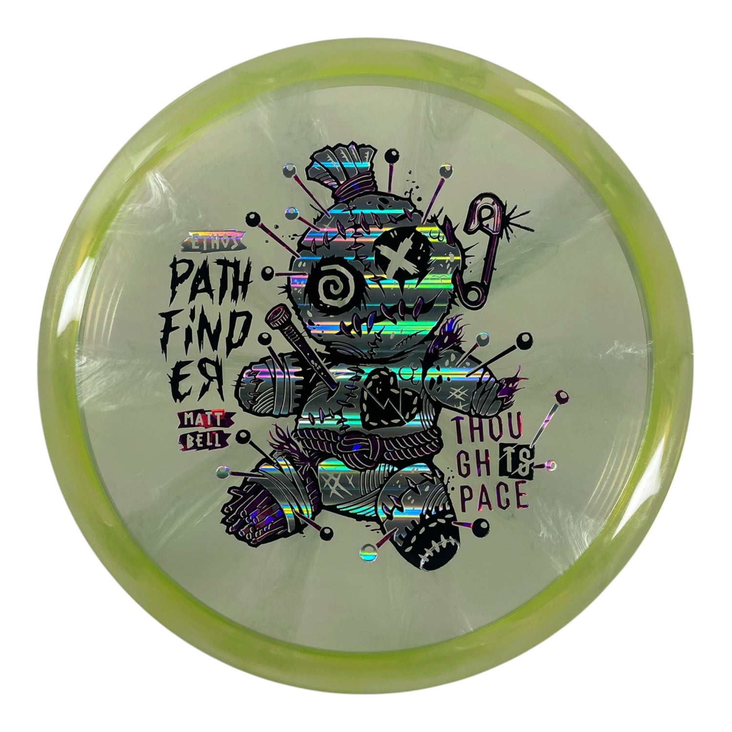 Thought Space Athletics Pathfinder | Experimental Ethos | Yellow/Holo 177g (Matt Bell) Disc Golf