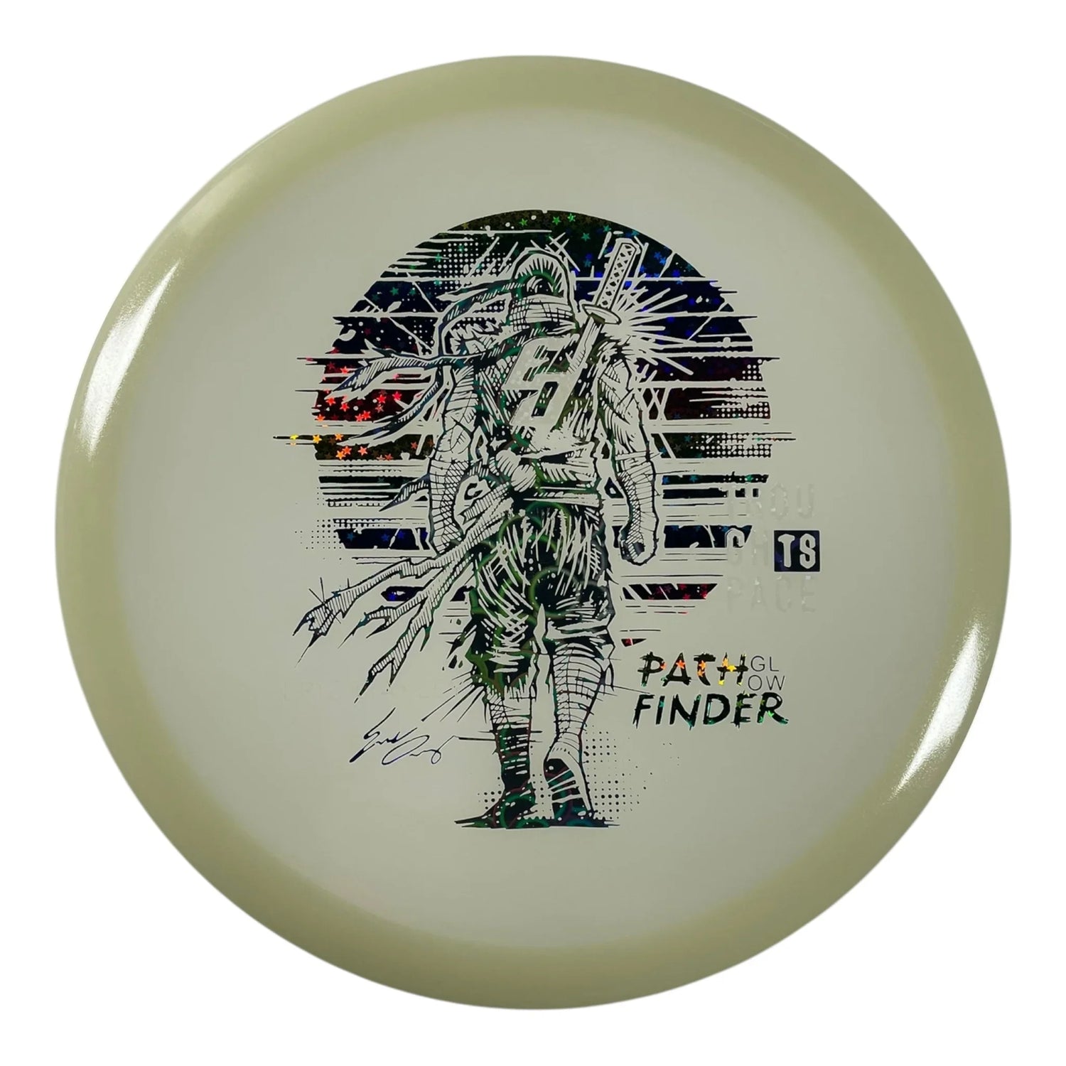 Thought Space Athletics Pathfinder | Glow | Black Holo/Rainbow 176g (Eric Oakley) Disc Golf