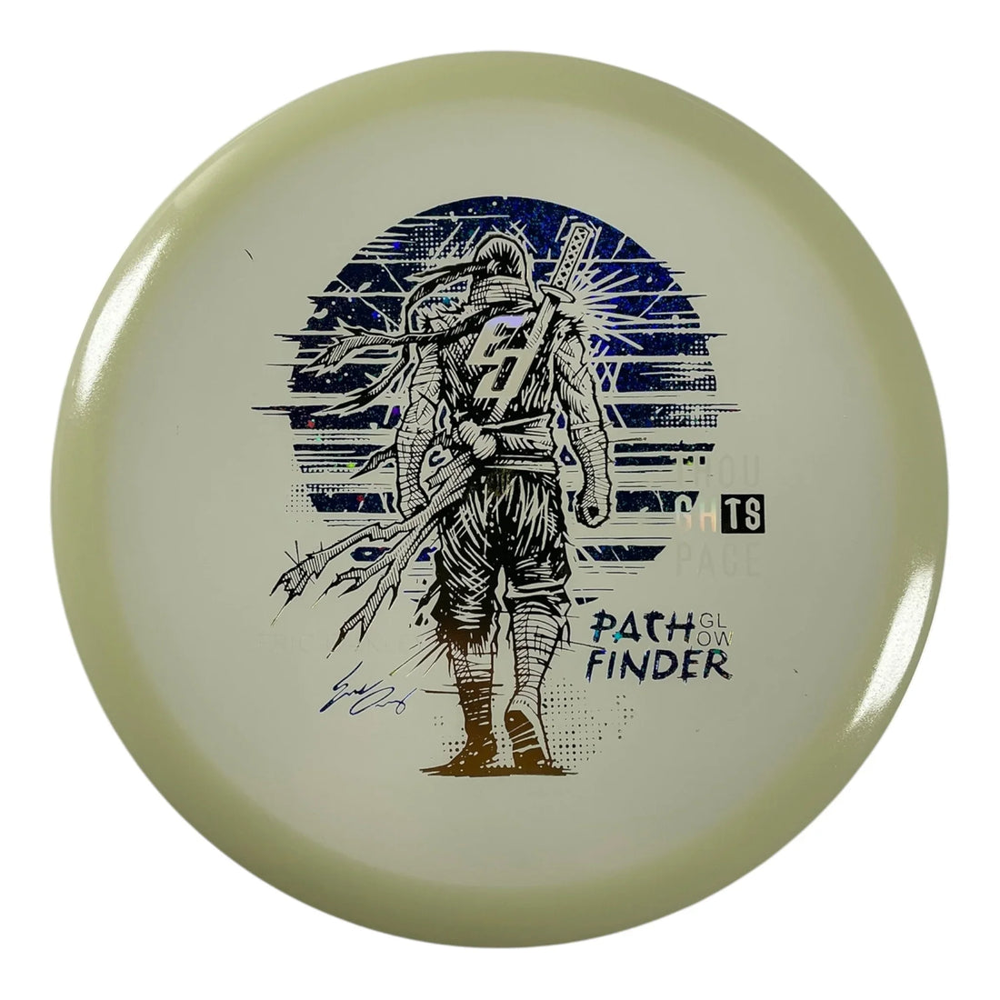 Thought Space Athletics Pathfinder | Glow | Gold/Blue Sparkle 176g (Eric Oakley) Disc Golf