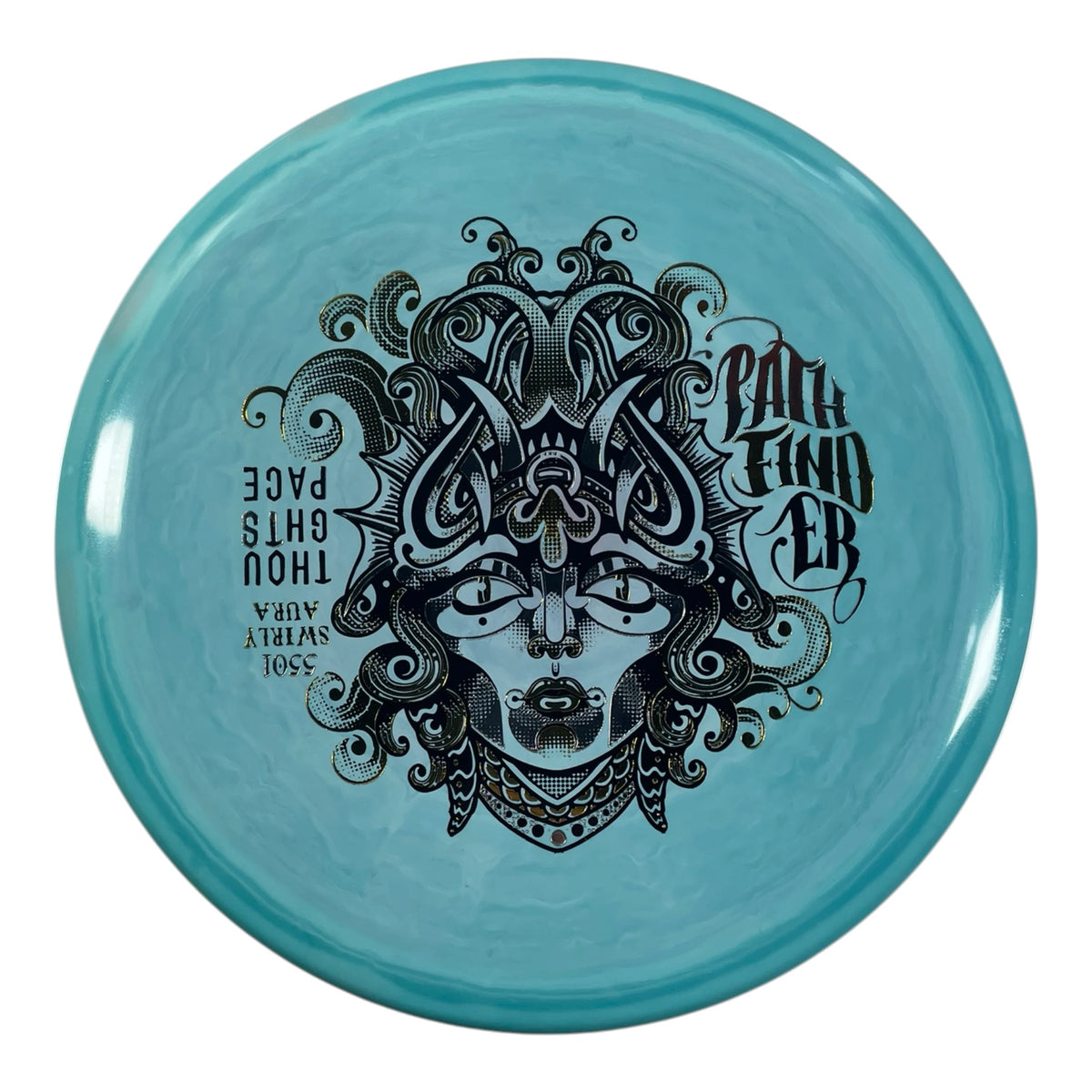 Thought Space Athletics Pathfinder | Swirly Aura | Blue/Silver/Gold 176g Disc Golf