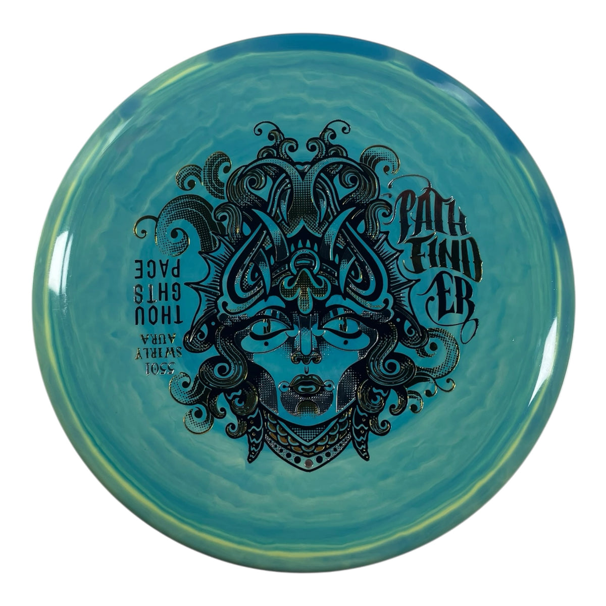 Thought Space Athletics Pathfinder | Swirly Aura | Blue/Silver/Gold 177g Disc Golf