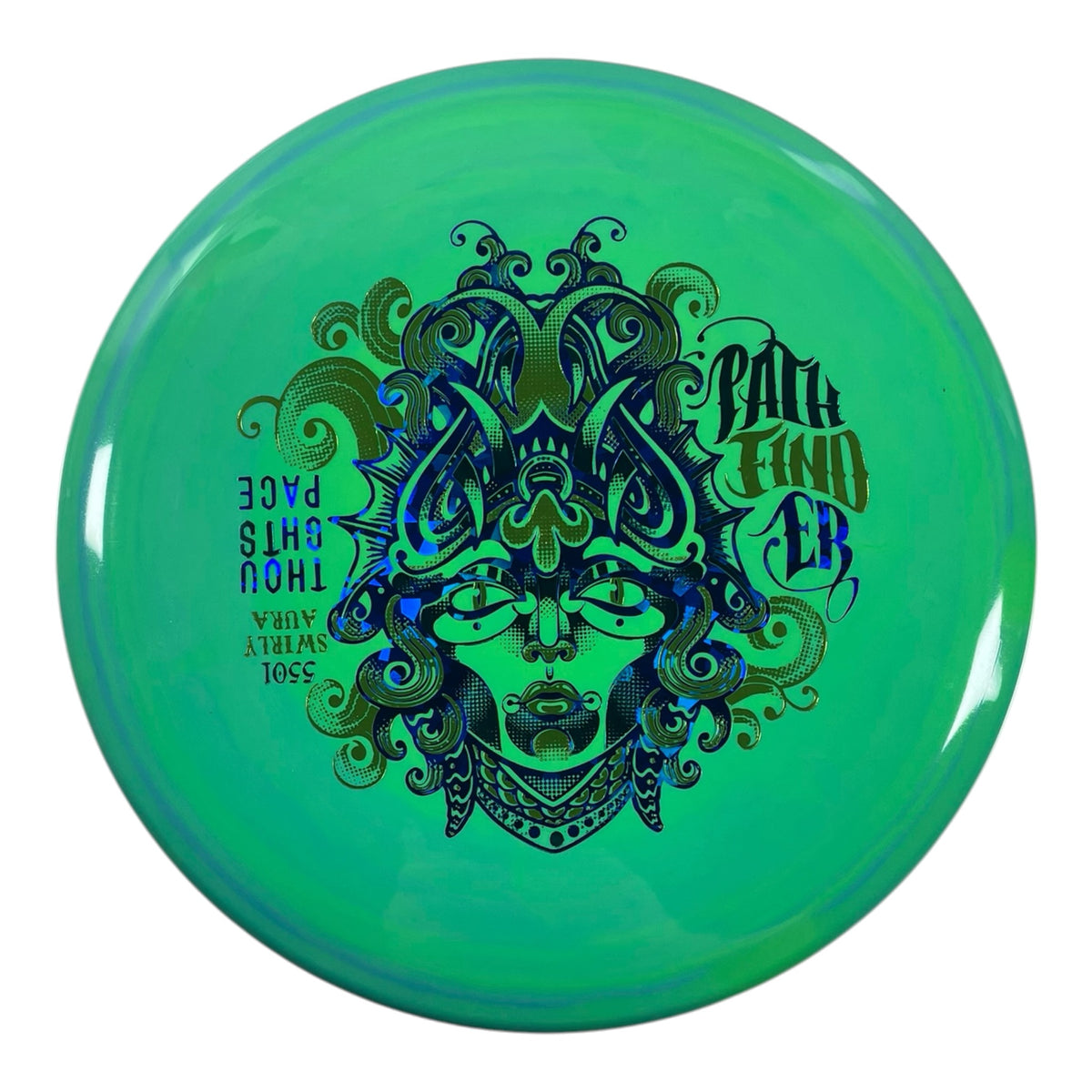 Thought Space Athletics Pathfinder | Swirly Aura | Green/Green/Blue 175g Disc Golf