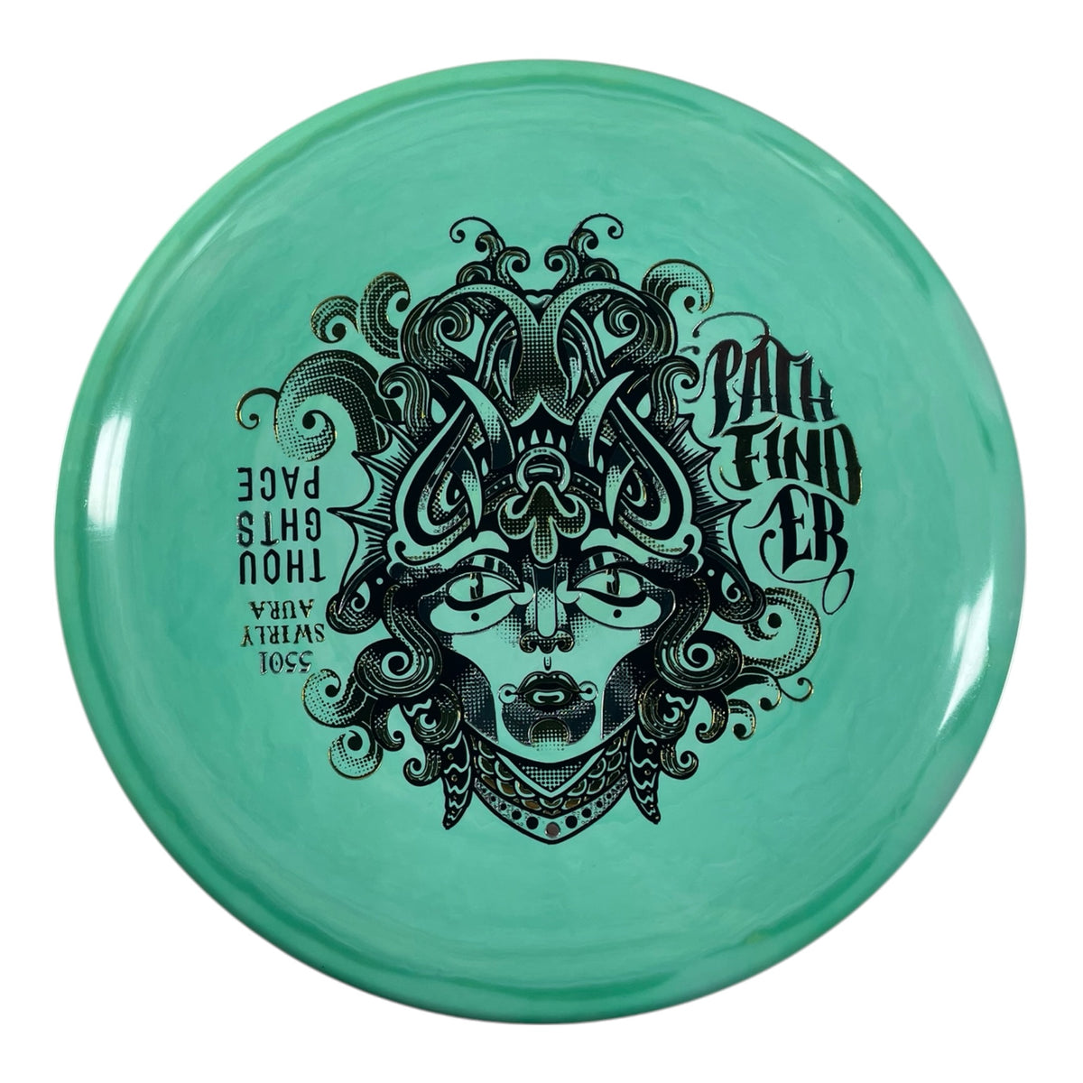 Thought Space Athletics Pathfinder | Swirly Aura | Green/Silver/Gold 176g Disc Golf