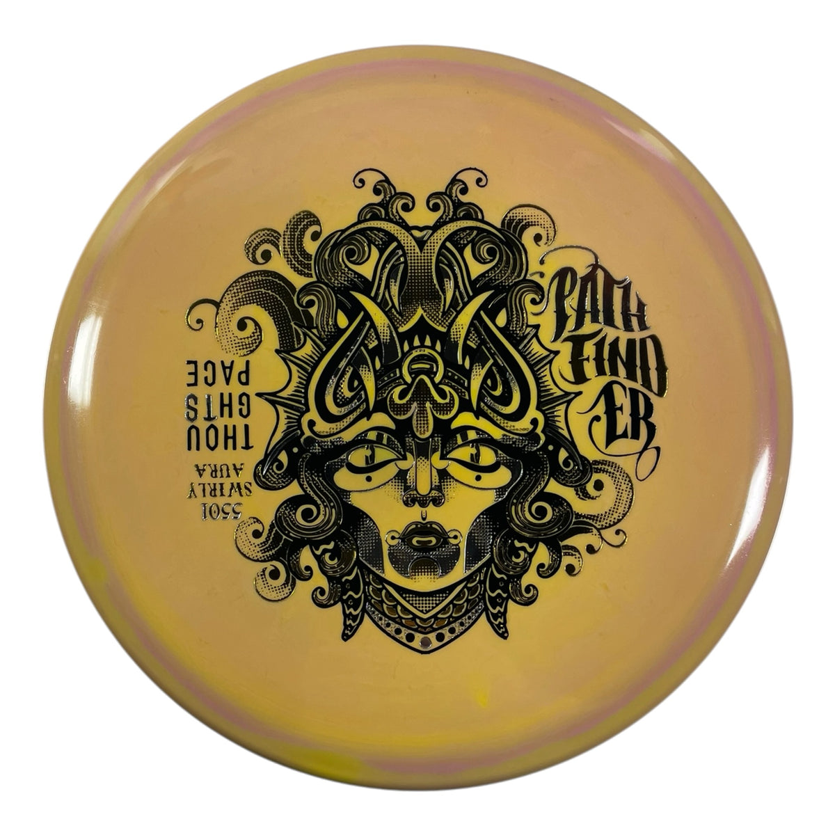 Thought Space Athletics Pathfinder | Swirly Aura | Orange/Silver/Gold 177g Disc Golf