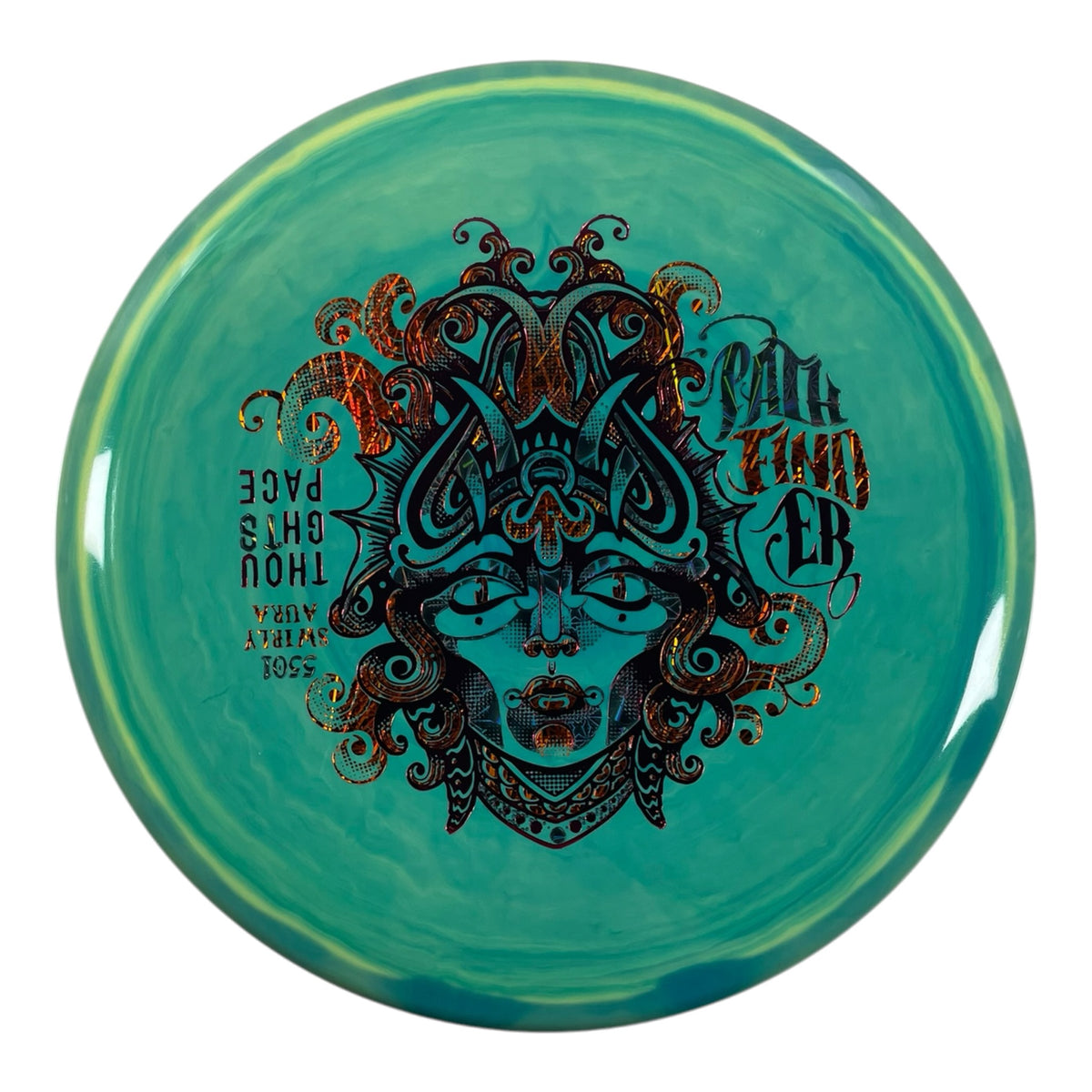Thought Space Athletics Pathfinder | Swirly Aura | Teal/Orange/Pink 175g Disc Golf