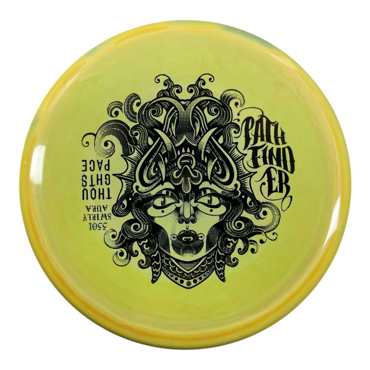 Thought Space Athletics Pathfinder | Swirly Aura | Yellow/Silver/Gold 177g Disc Golf