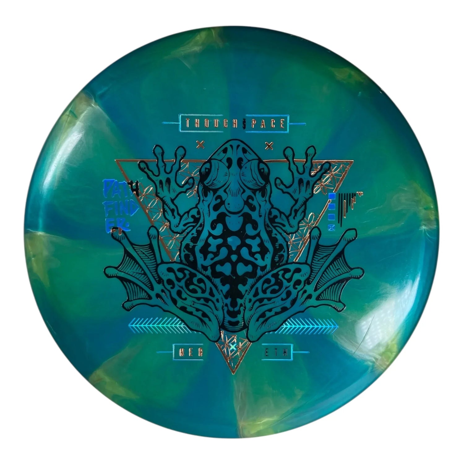 Thought Space Athletics Pathfinder - Used Like New | Nebula Ethereal | Green/Gold 176g Disc Golf