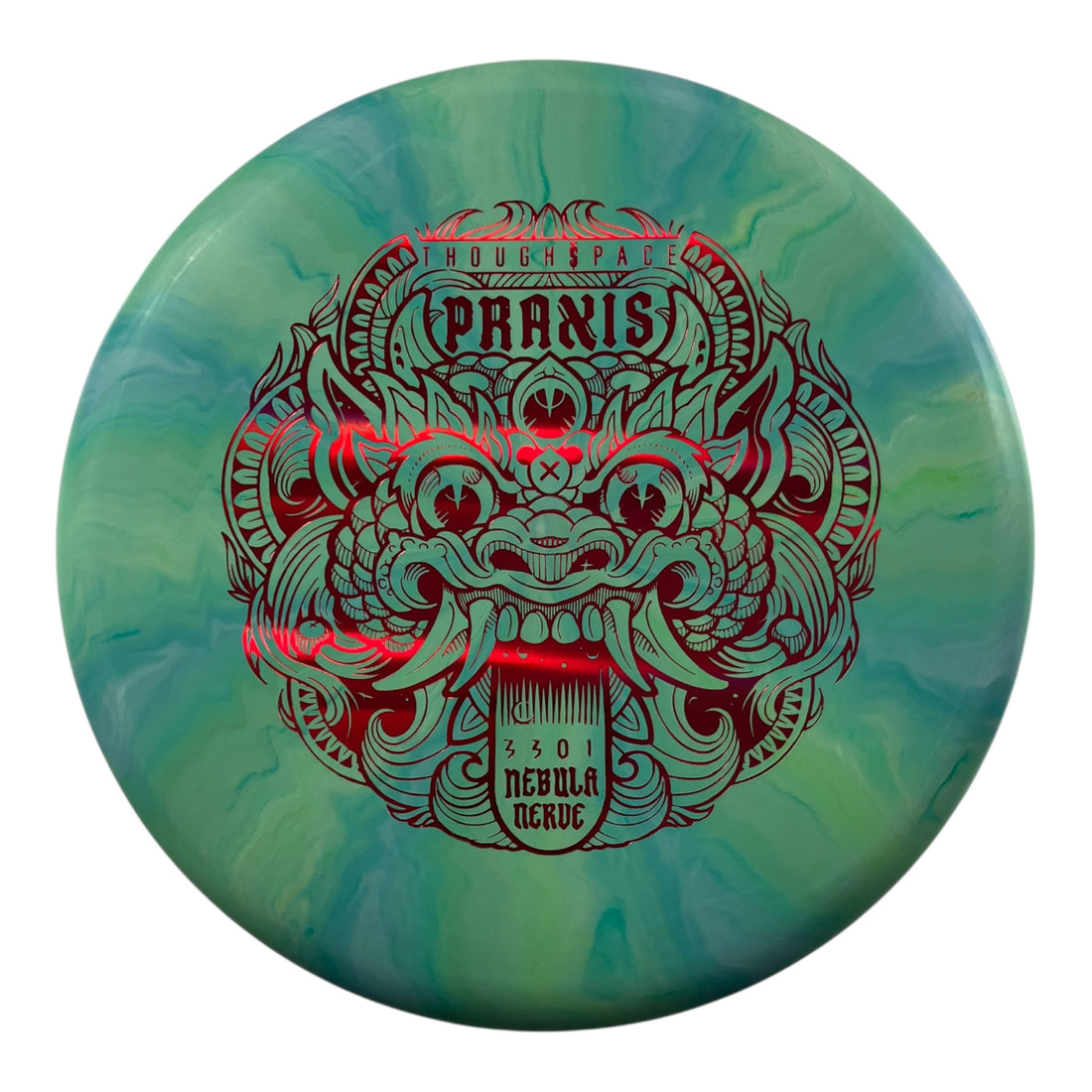 Thought Space Athletics Praxis | Nebula Nerve Firm | Green/Red 174g Disc Golf