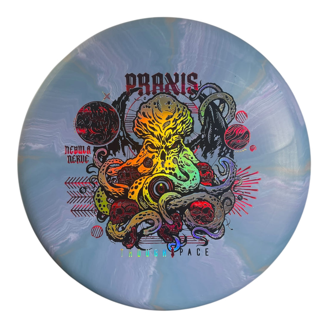 Thought Space Athletics Praxis | Nebula Nerve | Blue/Gold/Red 171g Disc Golf
