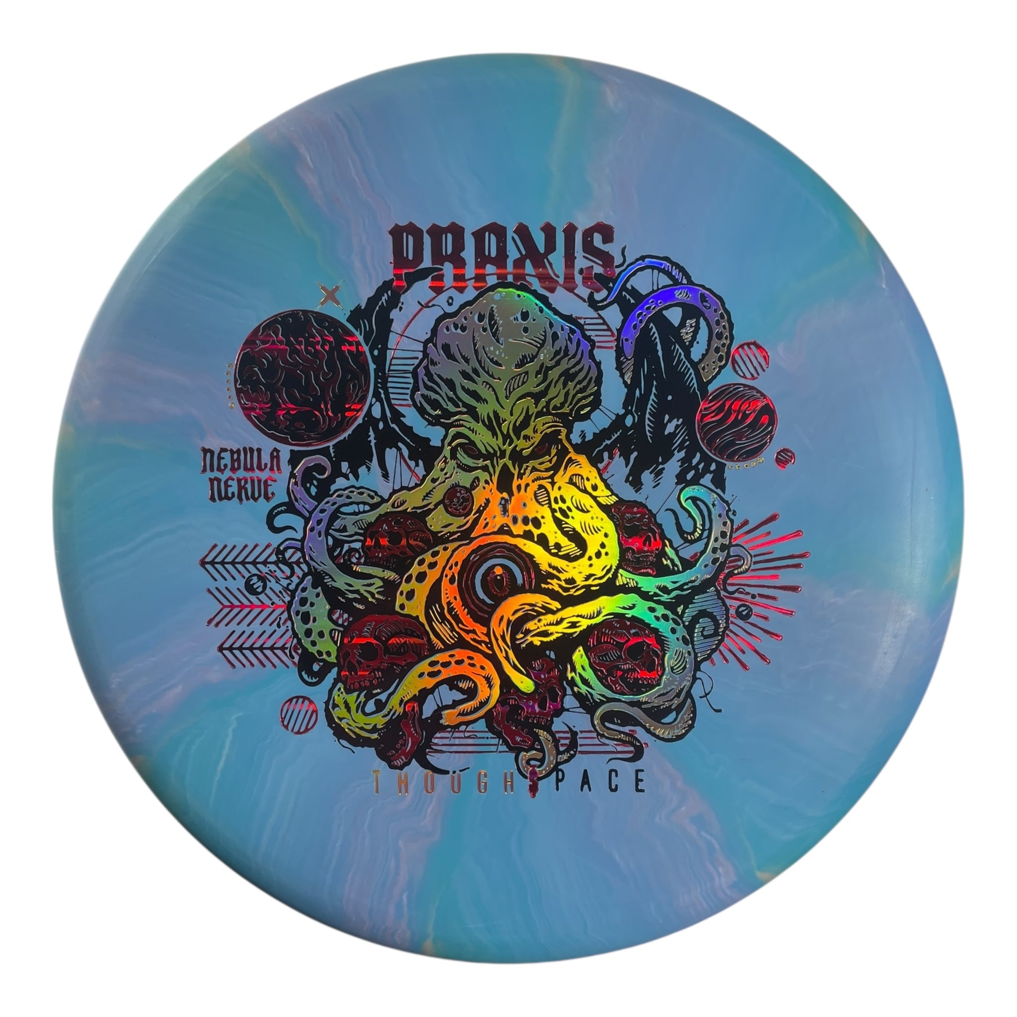 Thought Space Athletics Praxis | Nebula Nerve | Blue/Gold/Red 171g Disc Golf