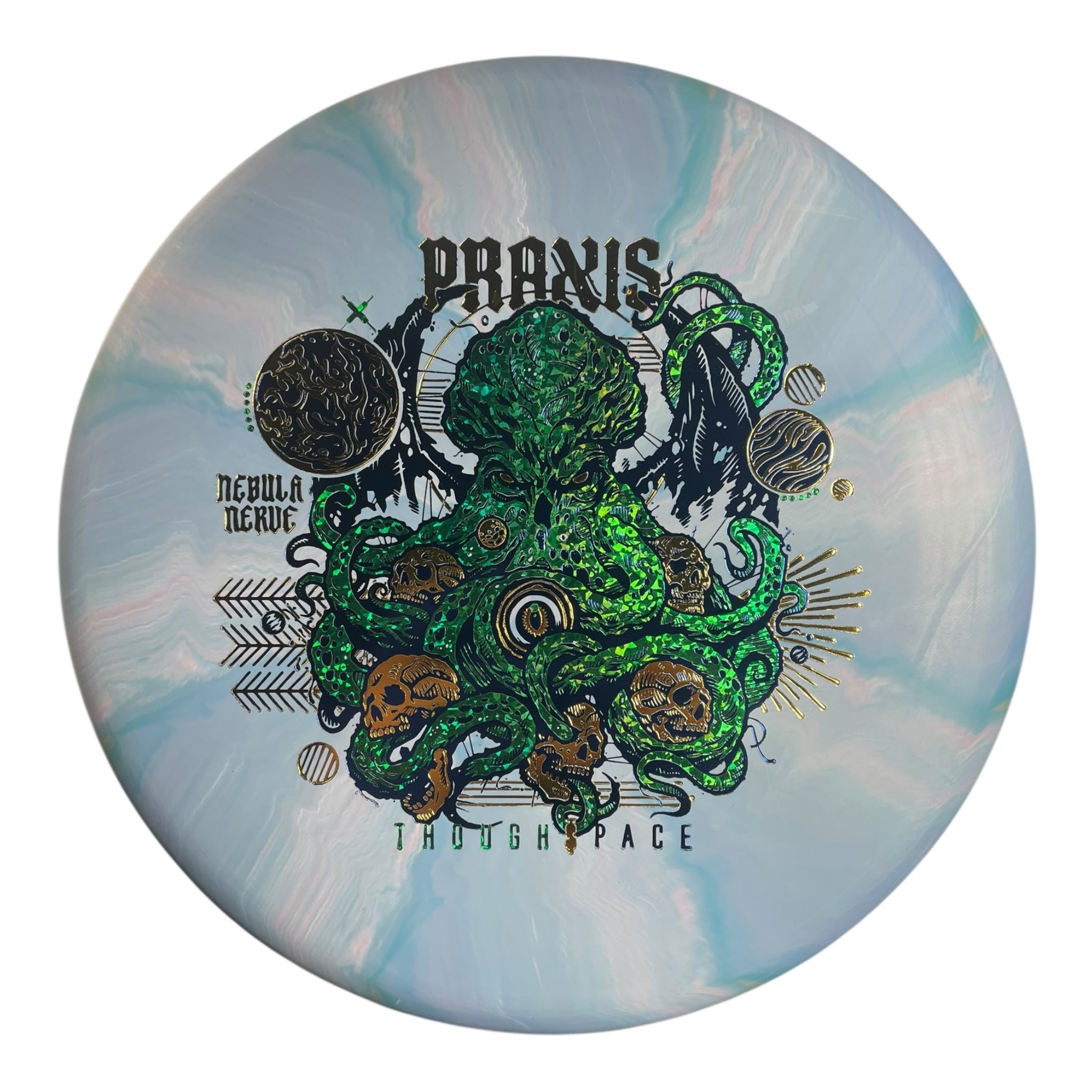 Thought Space Athletics Praxis | Nebula Nerve | Blue/Green/Gold 171g Disc Golf