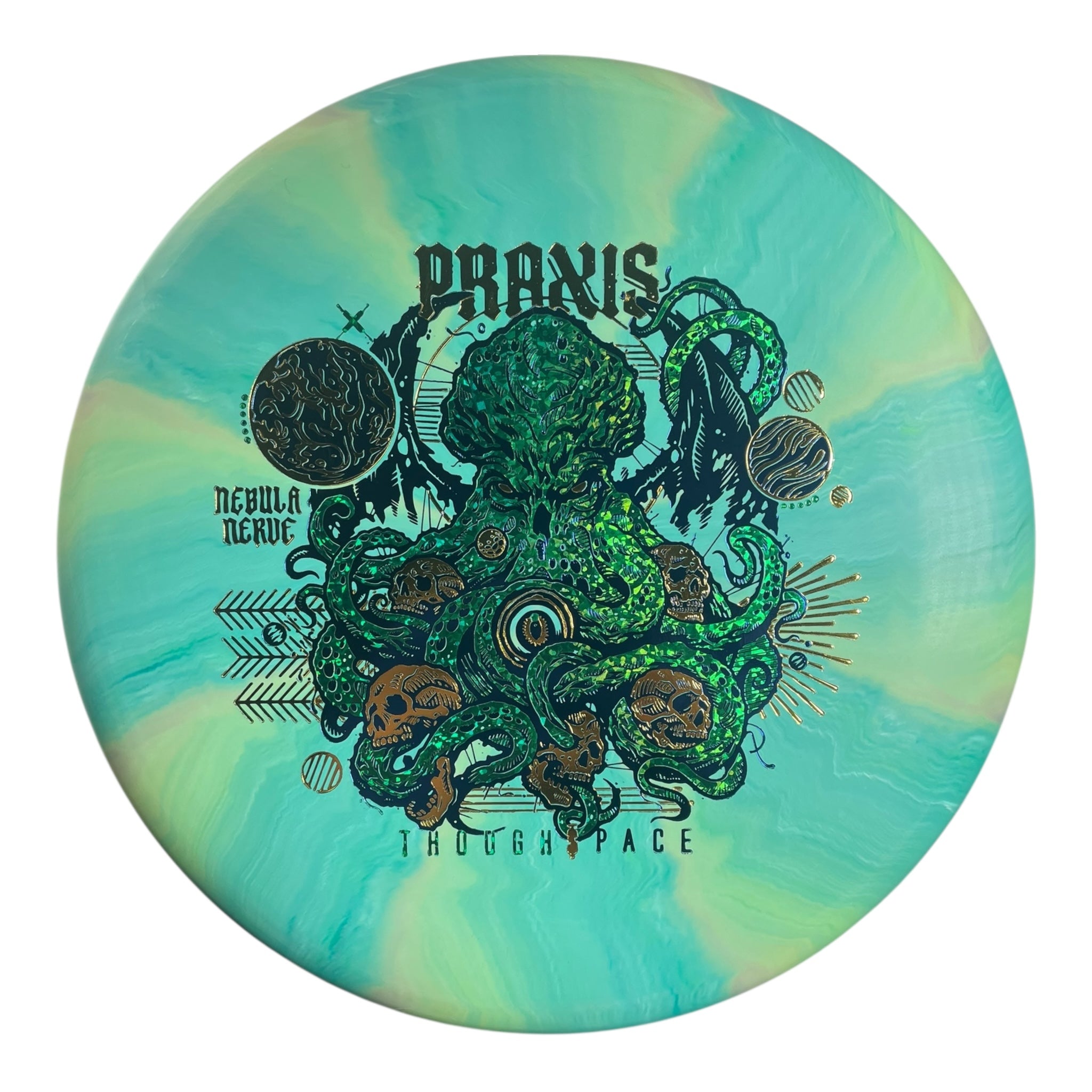 Thought Space Athletics Praxis | Nebula Nerve | Green/Blue/Gold 172g Disc Golf