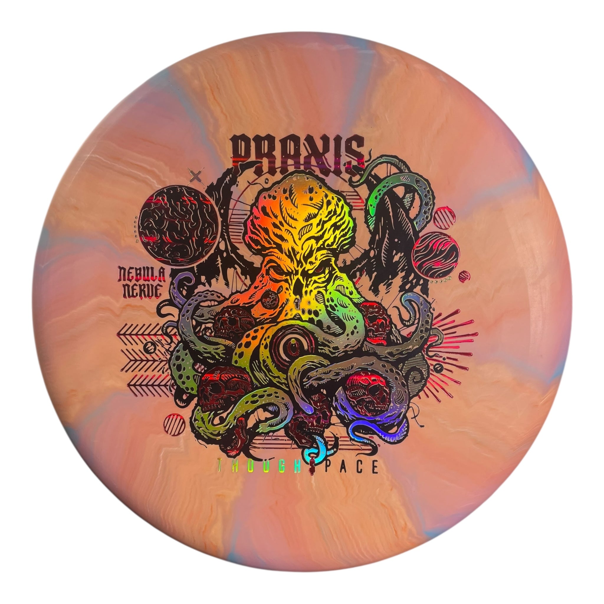 Thought Space Athletics Praxis | Nebula Nerve | Pink/Gold/Red 171g Disc Golf