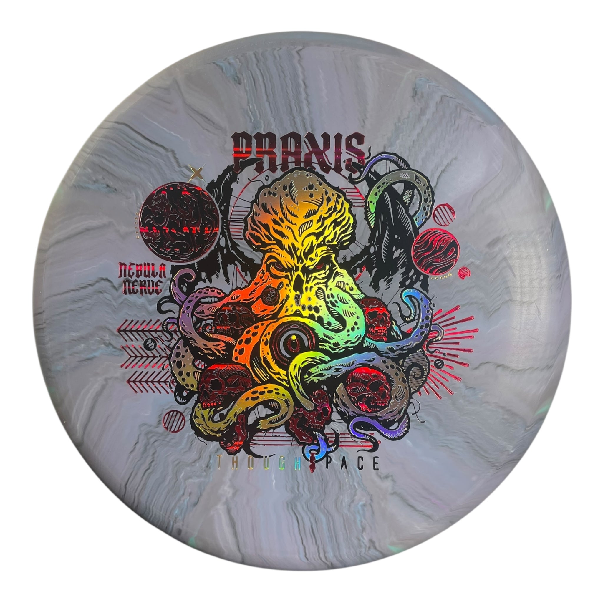 Thought Space Athletics Praxis | Nebula Nerve | Purple/Gold/Red 171g Disc Golf