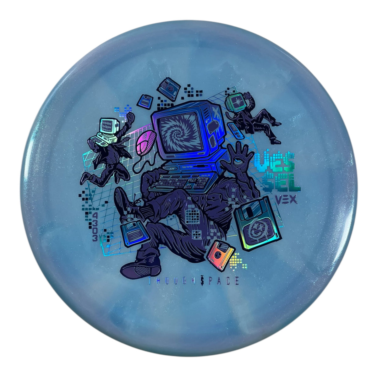 Thought Space Athletics Vessel | Vex | Blue/Blue Holo 168g Disc Golf