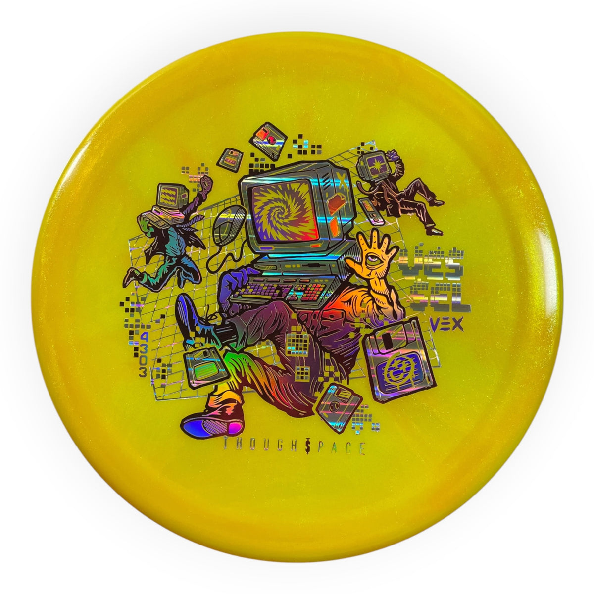 Thought Space Athletics Vessel | Vex | Yellow/Pink Holo 169-172g Disc Golf
