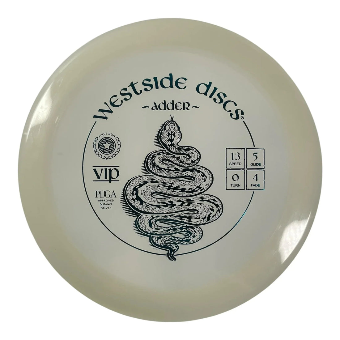 Westside Discs Adder | VIP | White/Teal 174g (First Run) Disc Golf